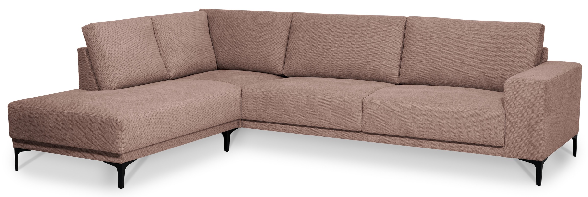 Places of Style Ecksofa »Xander, L-Form,«, Breite 289 cm, Webstoff, Soft-Touch Chenille, schwarze Metallfüßen