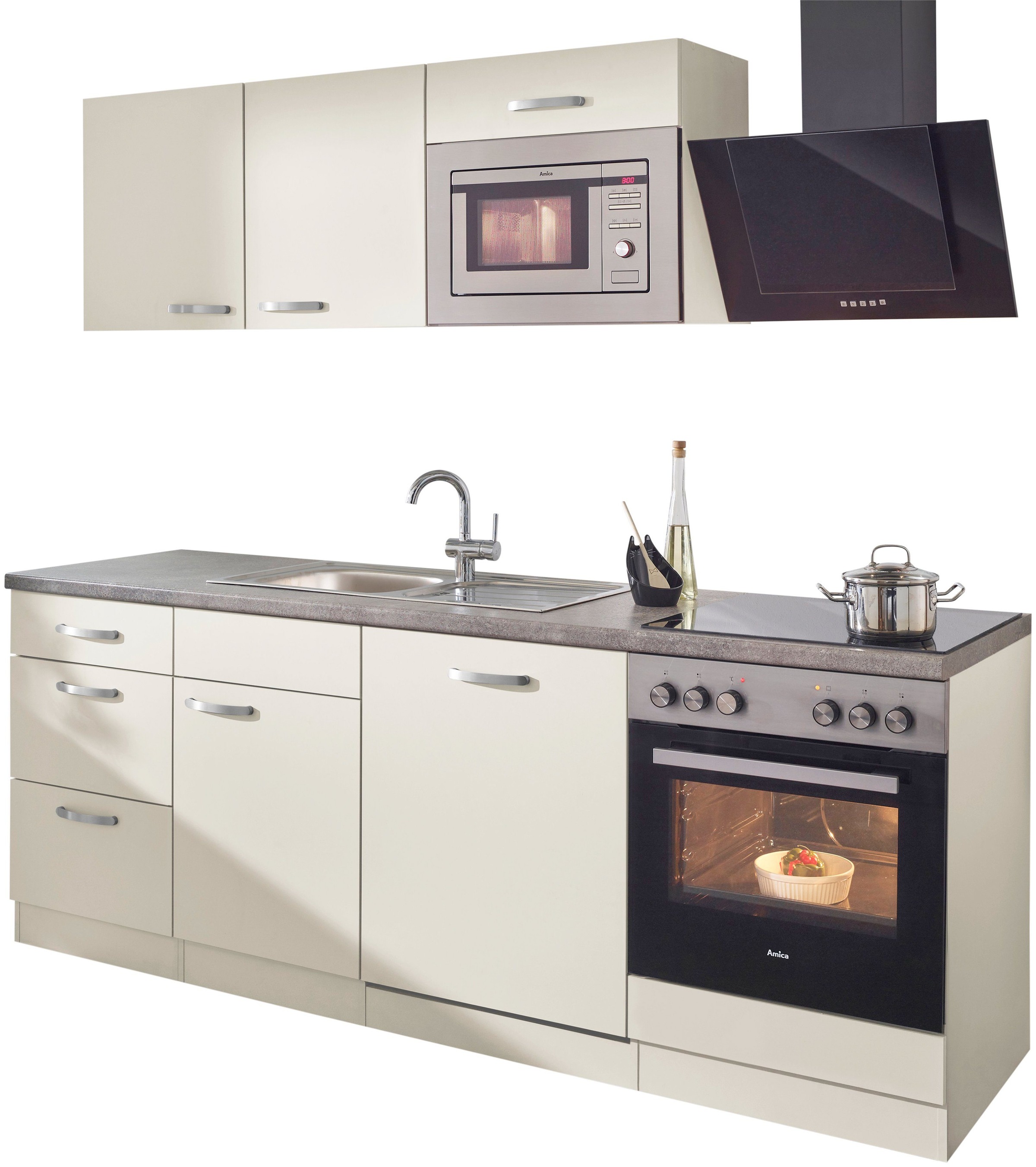 Küchen Breite bei E-Geräten, mit »Kansas«, 220 cm Küchenzeile wiho OTTO bestellen