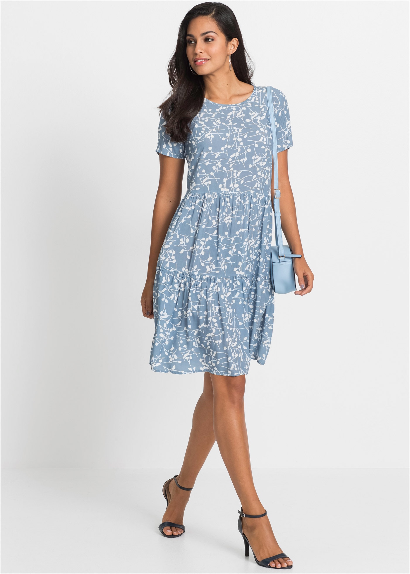 bonprix Minikleid »Minikleid aus fließender Viskose« Minikleid aus fließender Viskose