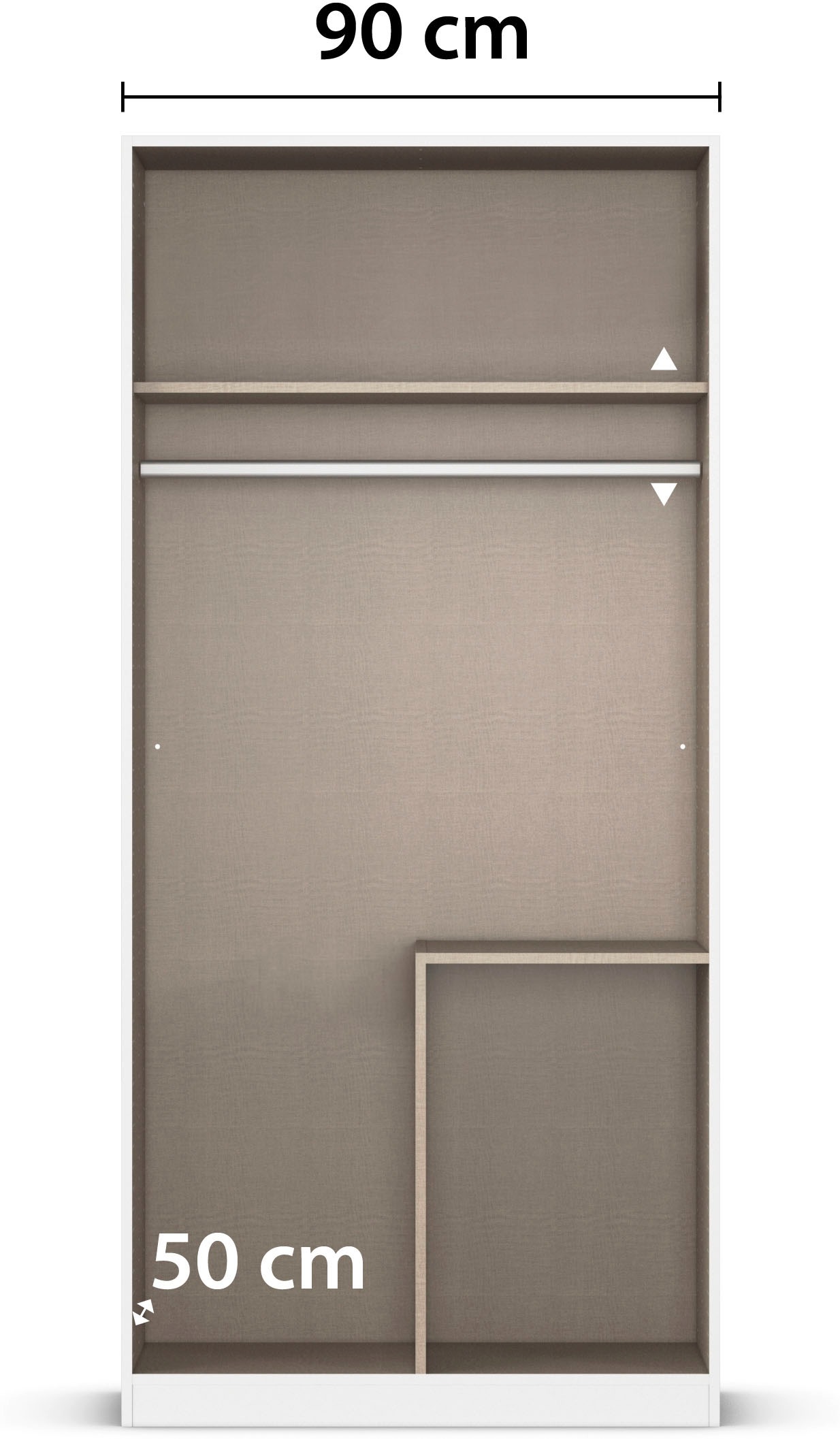 rauch Drehtürenschrank »Kleiderschrank Schrank Garderobe Ankleide Schlafzimmerschrank YLVA« Breiten: 90/135/180 cm, Höhe 197 cm,  skandinavischer Style mit Rahmenfront und Knopfgriffen MADE IN GERMANY