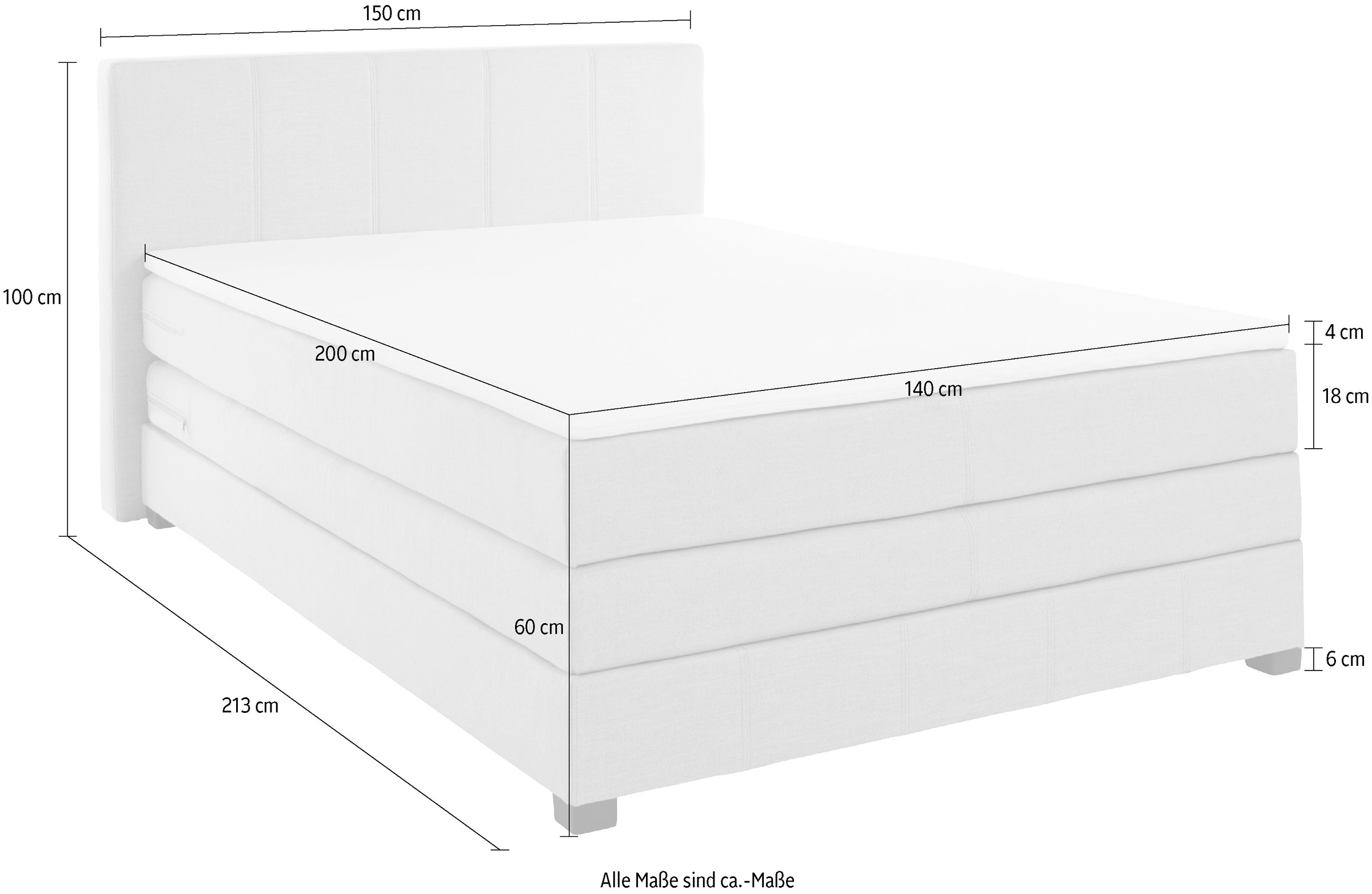 OTTO products Boxspringbett »Peetu«, Taschenfederkern-Matratze, in 4 Breiten und 4 Farben, incl. Topper