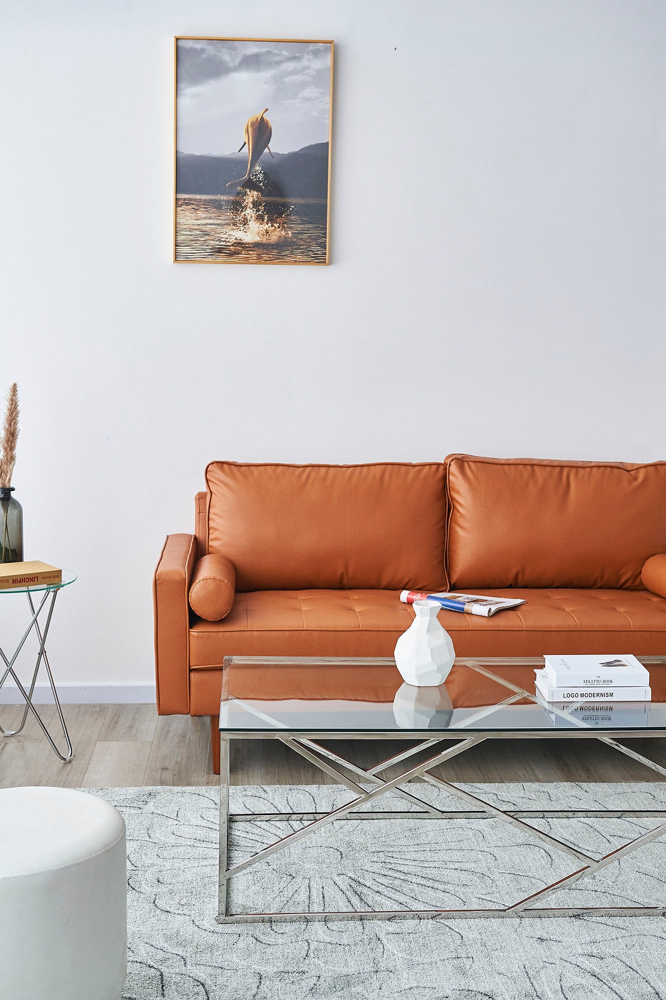 SalesFever Couchtisch, Gestell gefertigt aus rostfreiem Edelstahl