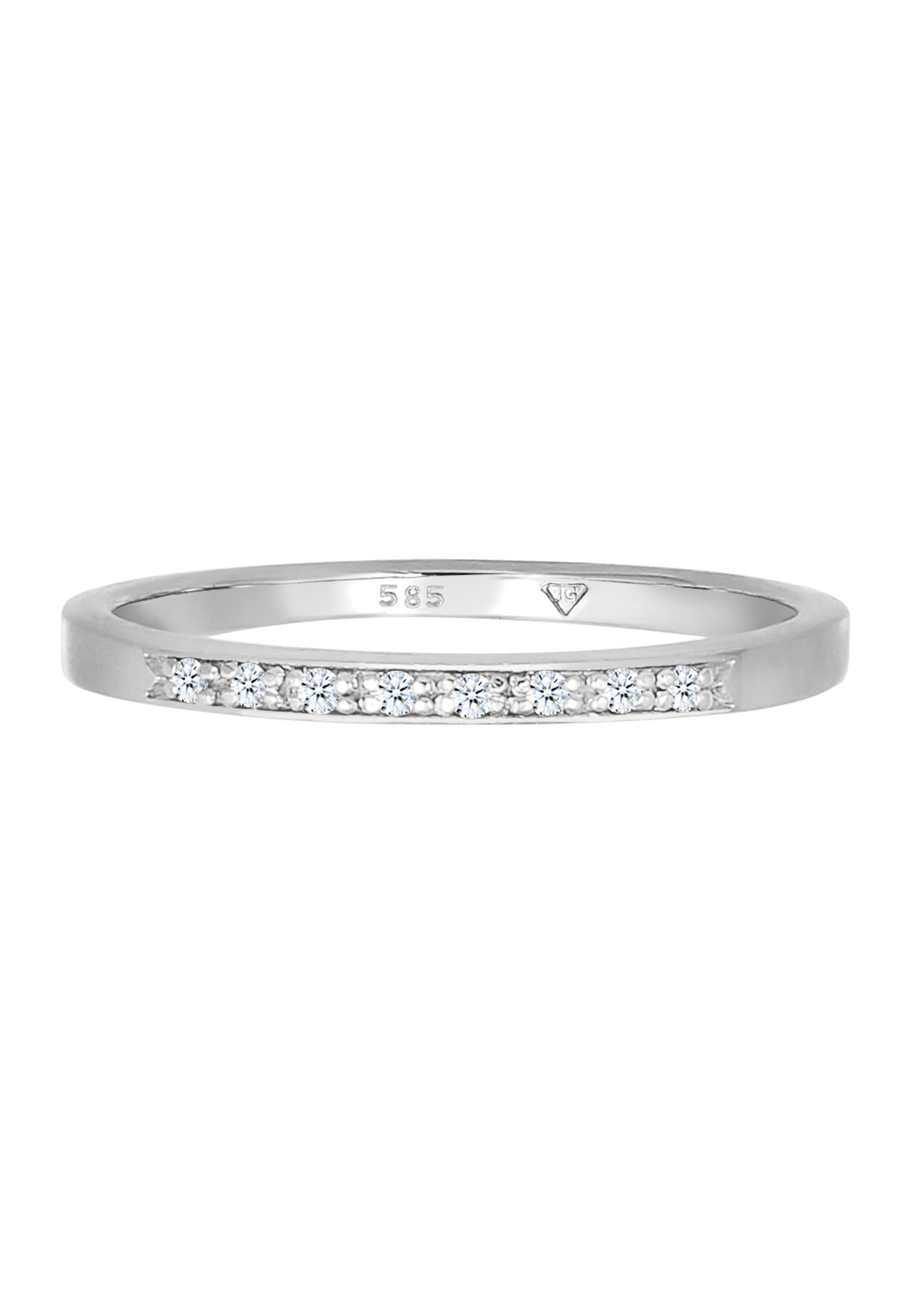 Elli DIAMONDS Verlobungsring »Ring Bandring Verlobung Diamant (0.04 ct) 585 Weißgold«