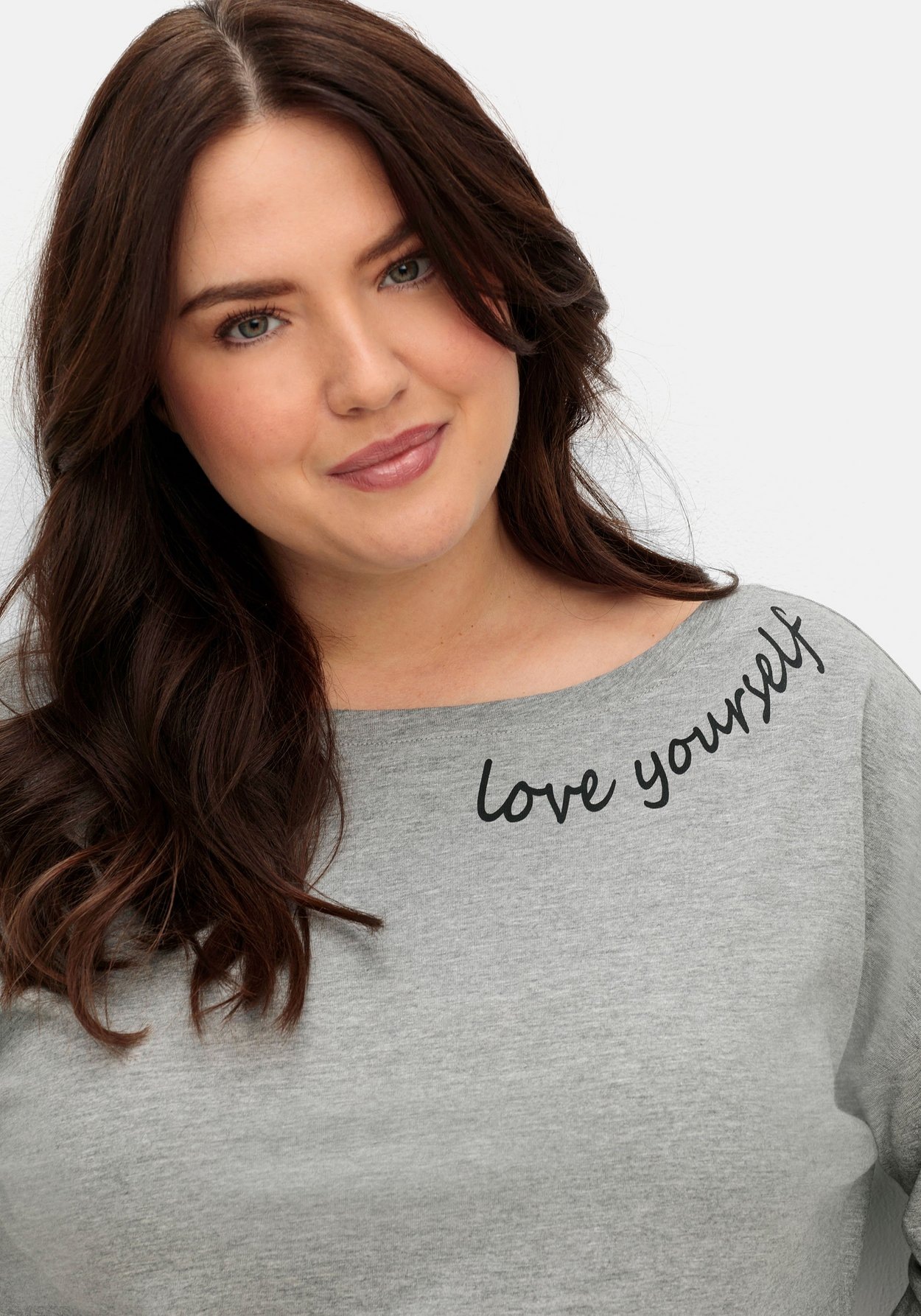 Sheego Langarmshirt »Oversized-Shirt mit Bindeband am Saum«, mit Bindeband am Saum