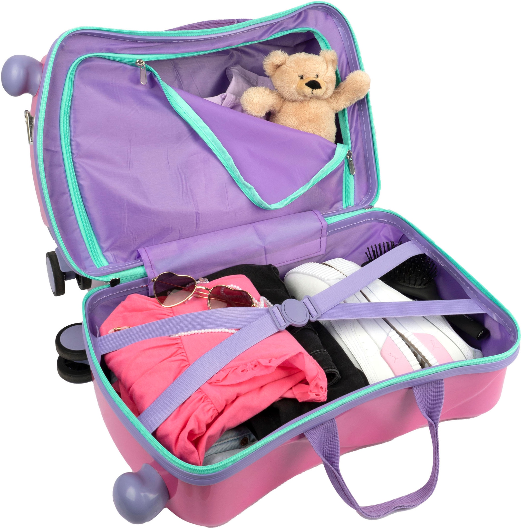 UNDERCOVER Kinderkoffer »Ride-on Trolley, Gabby's Dollhouse«, 4 St. Rollen, zum sitzen und ziehen