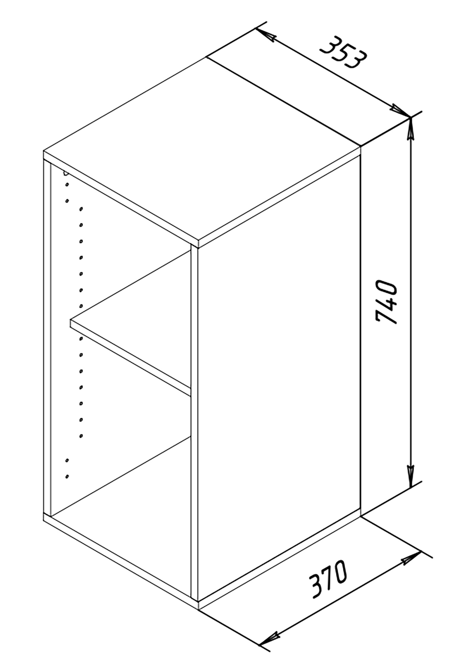 VCM Aktenregal »VCM Holzregal stehend | platzsparender Aktenschrank | Maße ca. H. 74 x B. 35 x T. 37 cm | Elegantes Regal | Büroregal ¿ Lona I 2f«