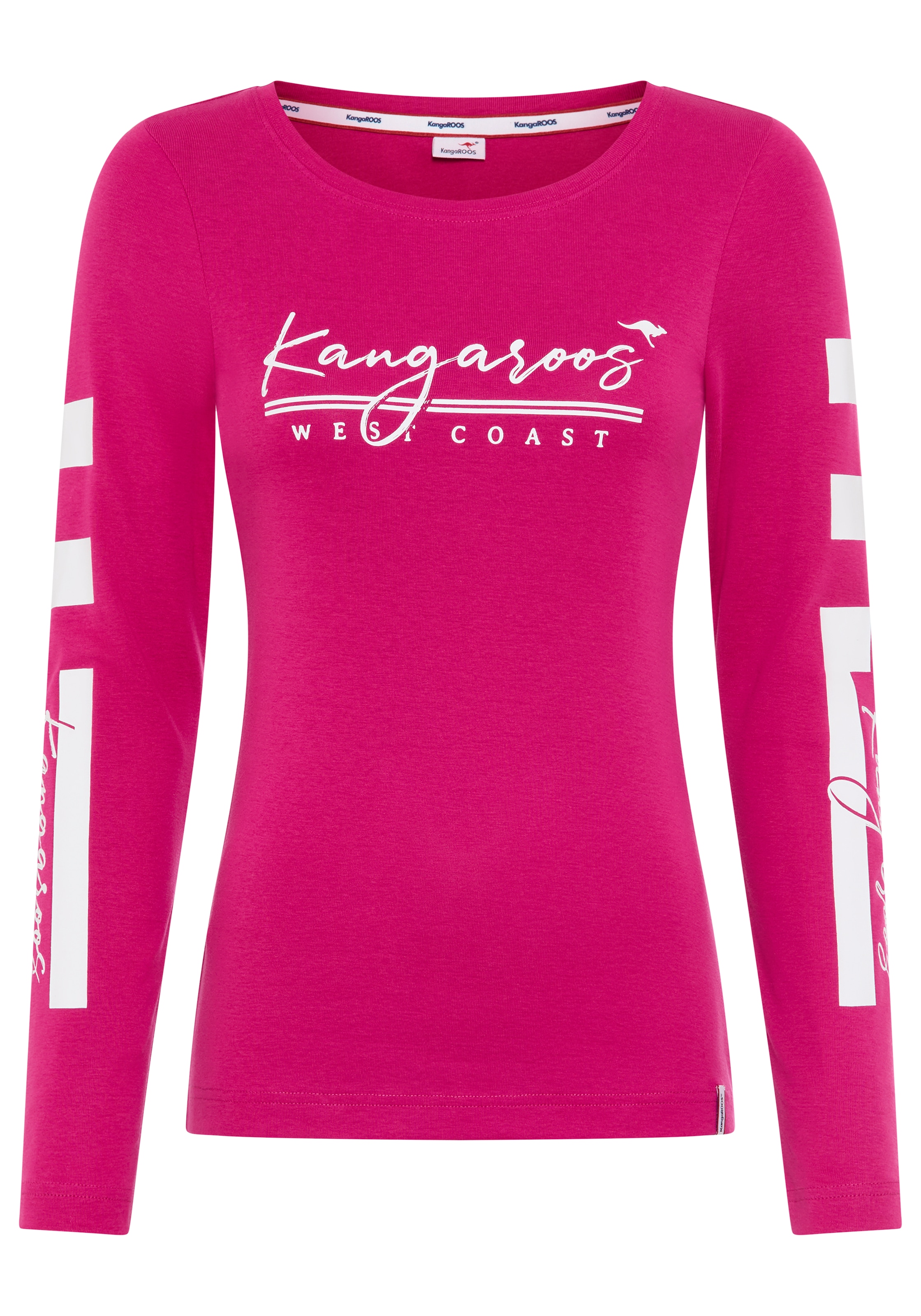 KangaROOS Langarmshirt Langarm,  sehr figurbetonte Passform,  aus Baumwolle