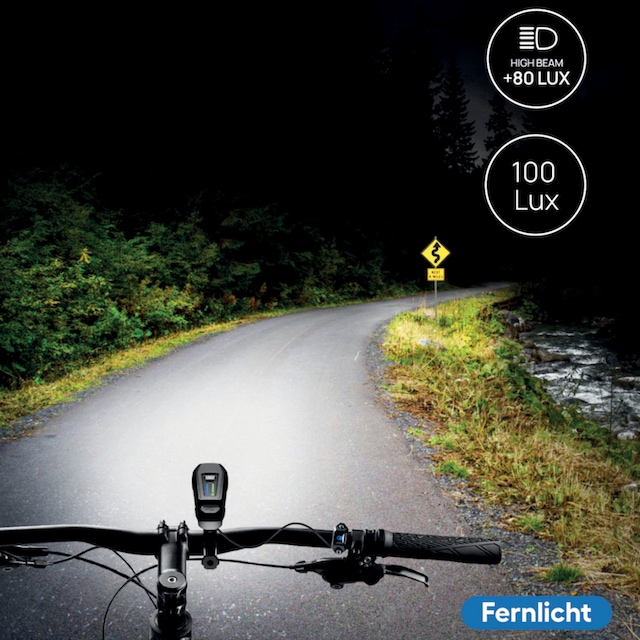 FISCHER Fahrrad Fahrrad-Frontlicht »LED-Akku Frontlicht 100 Lux Fernlicht«  im OTTO Online Shop