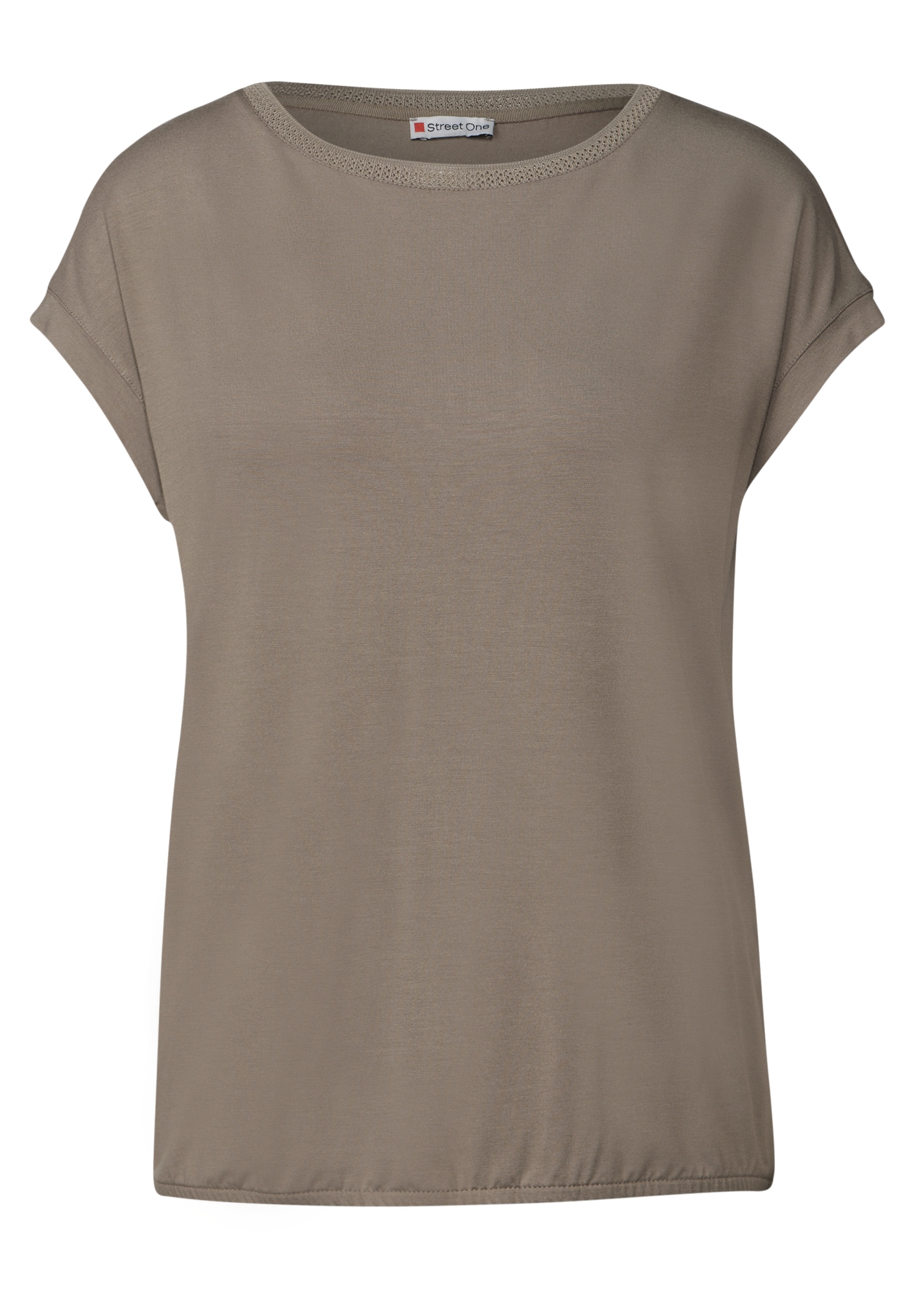STREET ONE T-Shirt, mit Dekortape und elastischem Saum