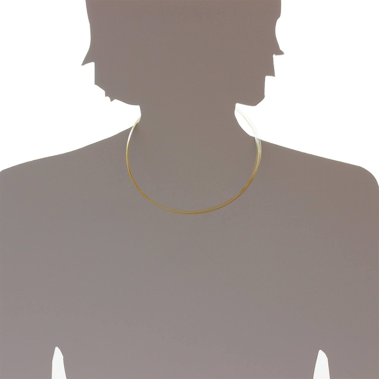 OSTSEE-SCHMUCK Halsreif »- Nyloncollier 5-reihig -goldfarben- - Edelstahl -,«