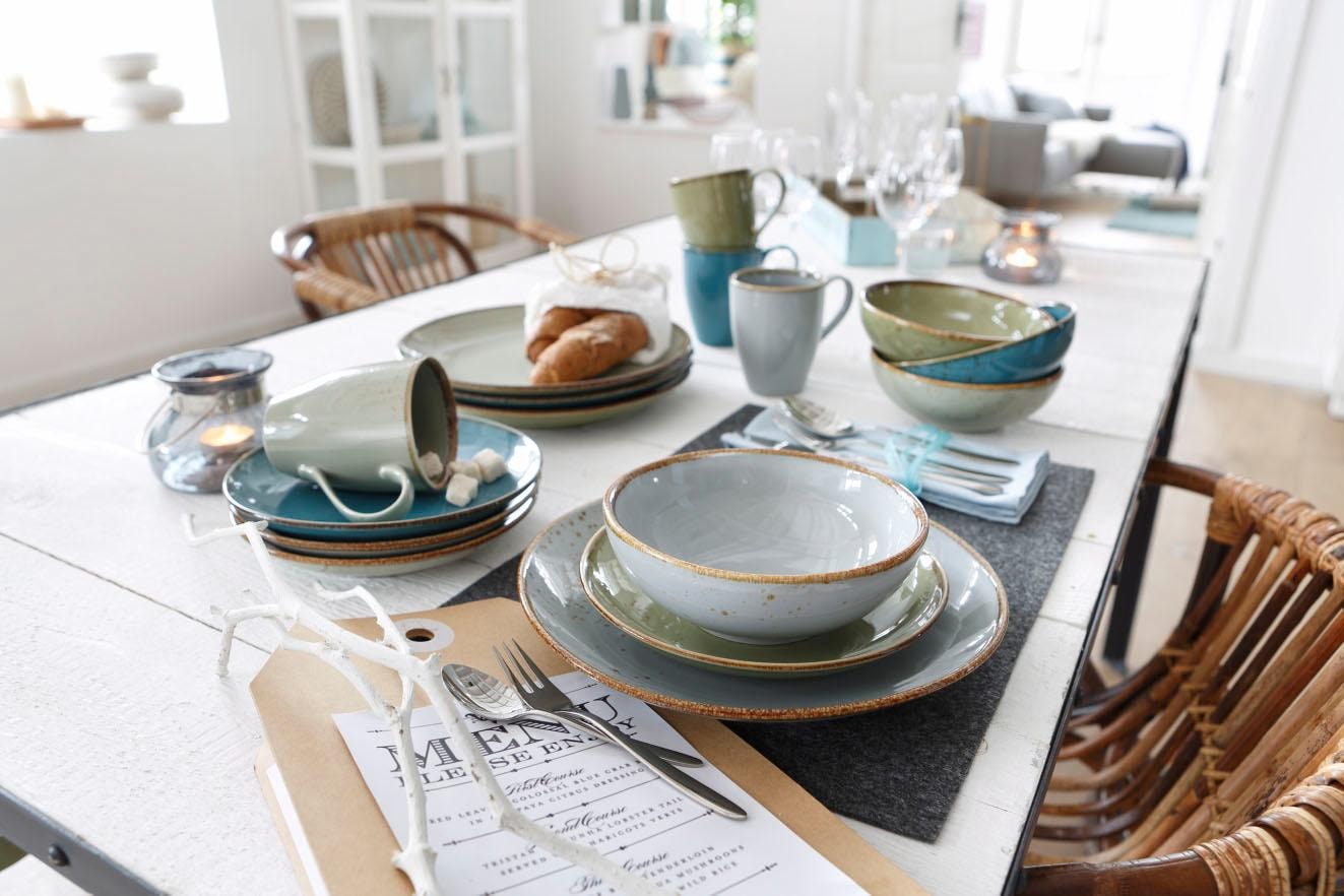 CreaTable Kombiservice »Geschirr-Set NATURE COLLECTION«, (Set, 16 tlg.,  Kaffeeservice und Tafelservice im Set, für 4 Personen), Service,  harmonische Naturglasur, 16 Teile, für 4 Personen kaufen im OTTO Online Shop