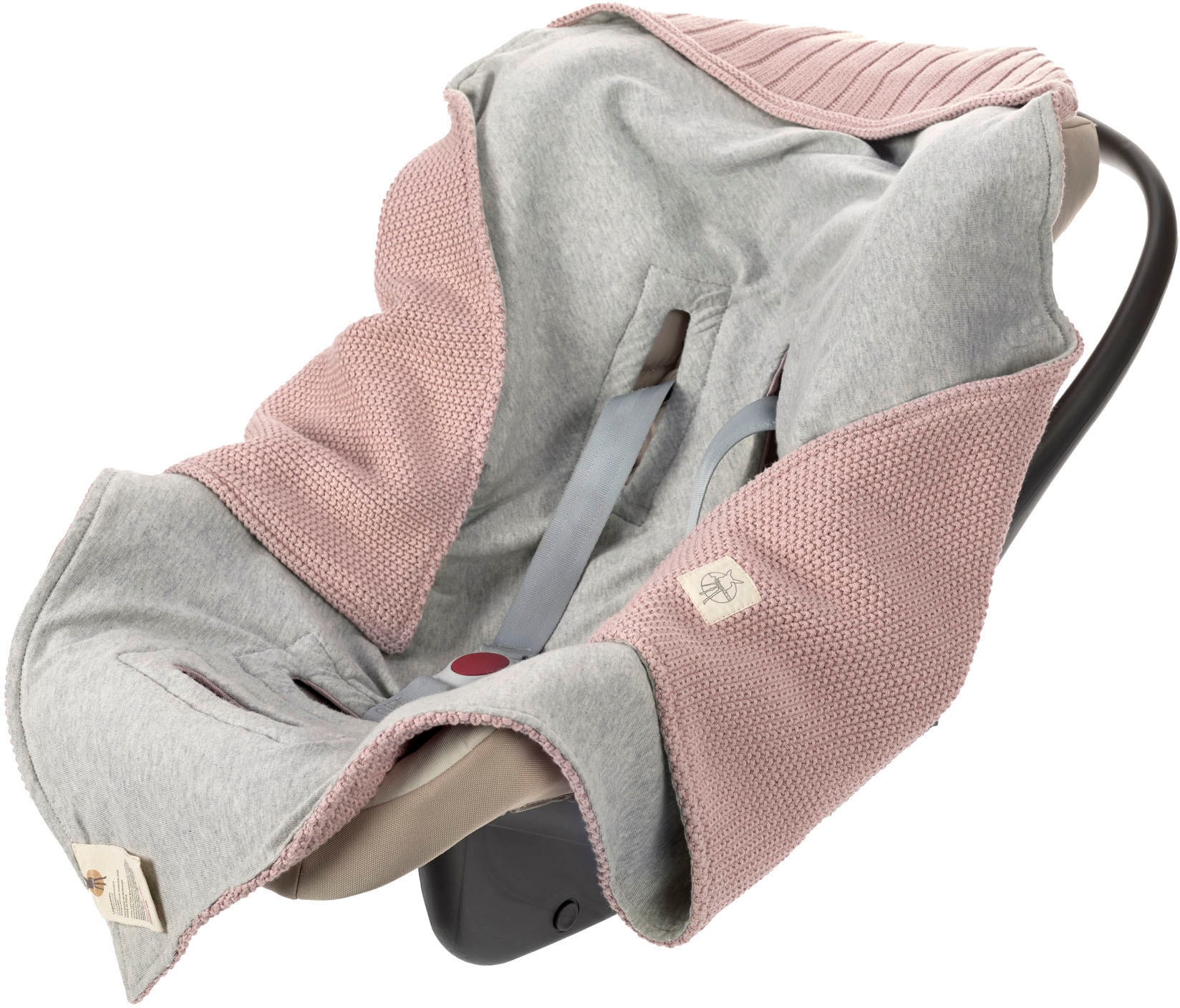 LÄSSIG Einschlagdecke »Einschlagdecke für Babyschale, dusty pink«, GOTS made with organic materials, zertifiziert durch BCS 27262