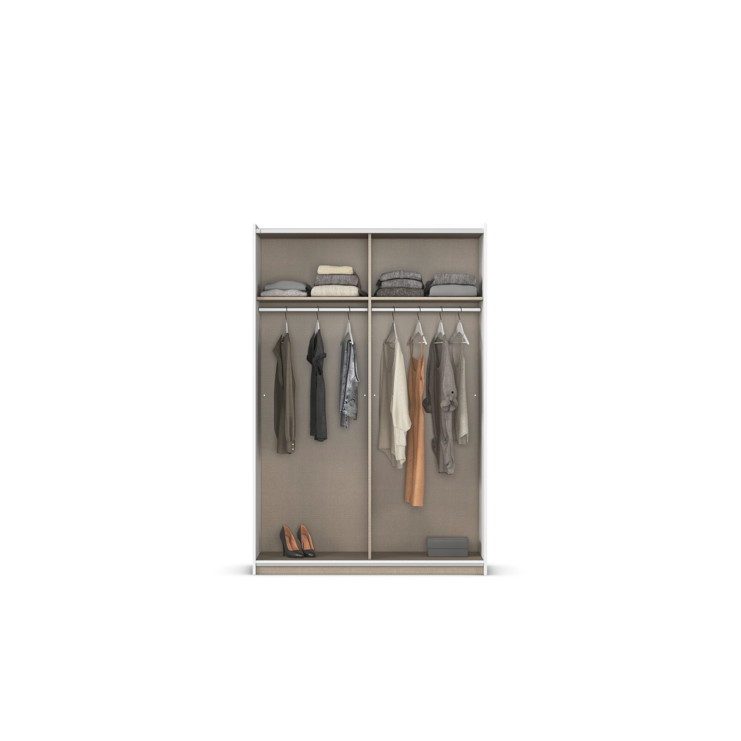 rauch Schwebetürenschrank »Kleiderschrank Schrank Garderobe Schlafzimmerschrank OXFORD«, (in 3 verschiedenen Ausstattungen BASIC/CLASSIC/PREMIUM), mit Griffleisten aus Metall, auch für kleinere Räume MADE IN GERMANY