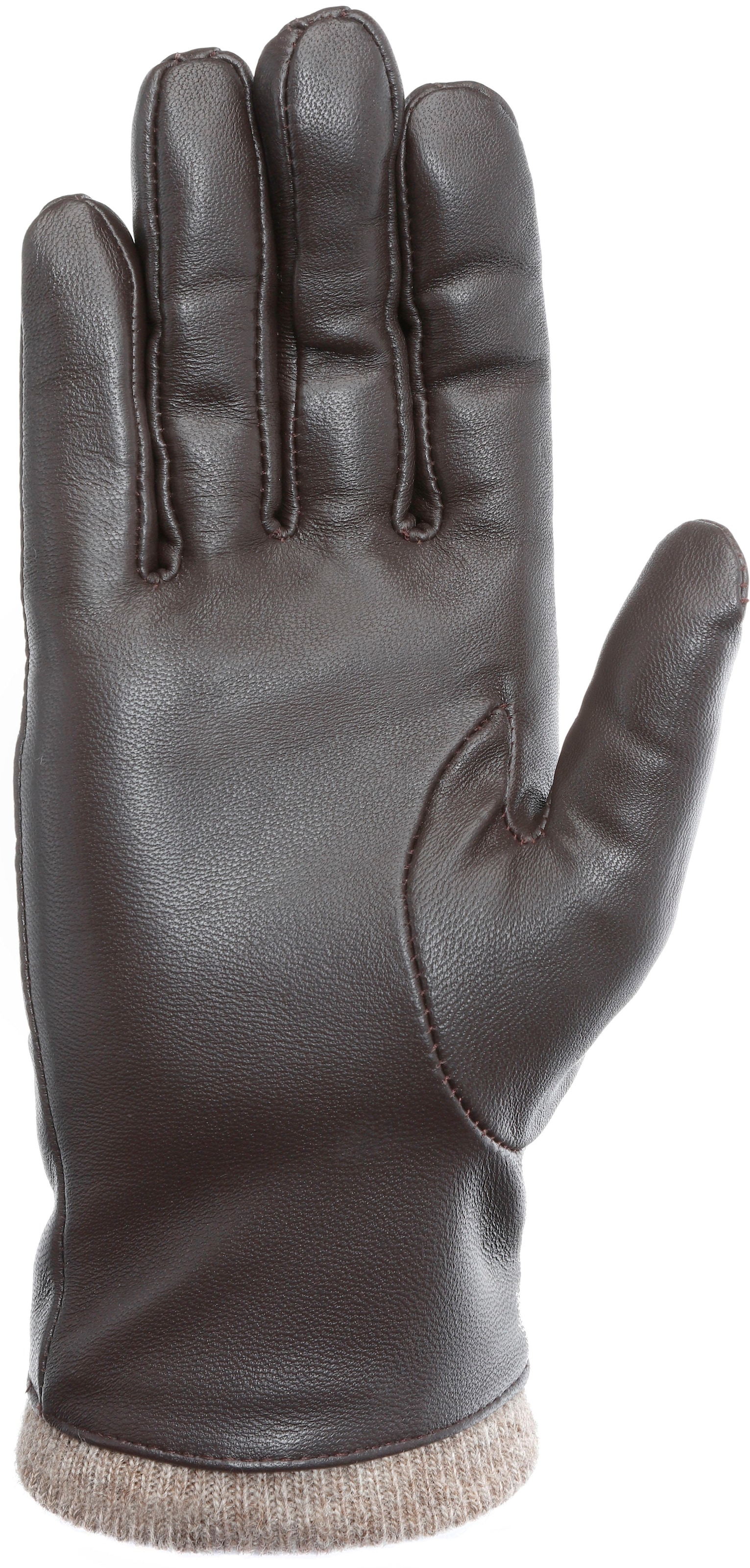 PEARLWOOD Lederhandschuhe »Daisy« Touchscreenfähig - mit 10 Fingern bedienbar, Ziernähte