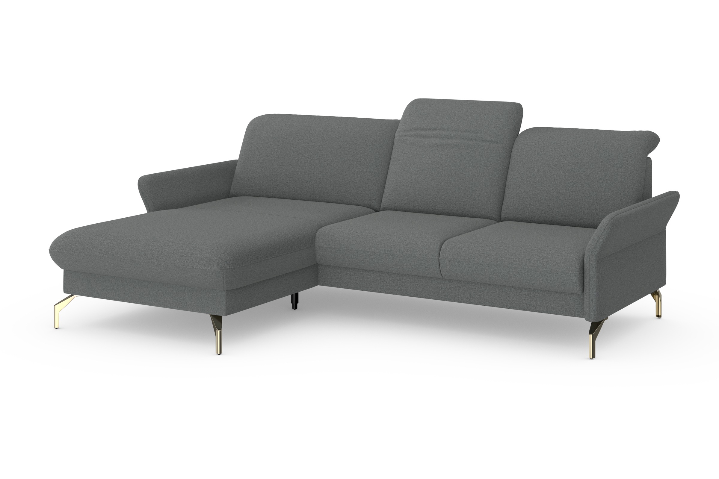 sit&more Ecksofa »Fashion L-Form«, wahlweise mit Kopfteilverstellung, Vorziehsitz, motorisch, Nickelfüße
