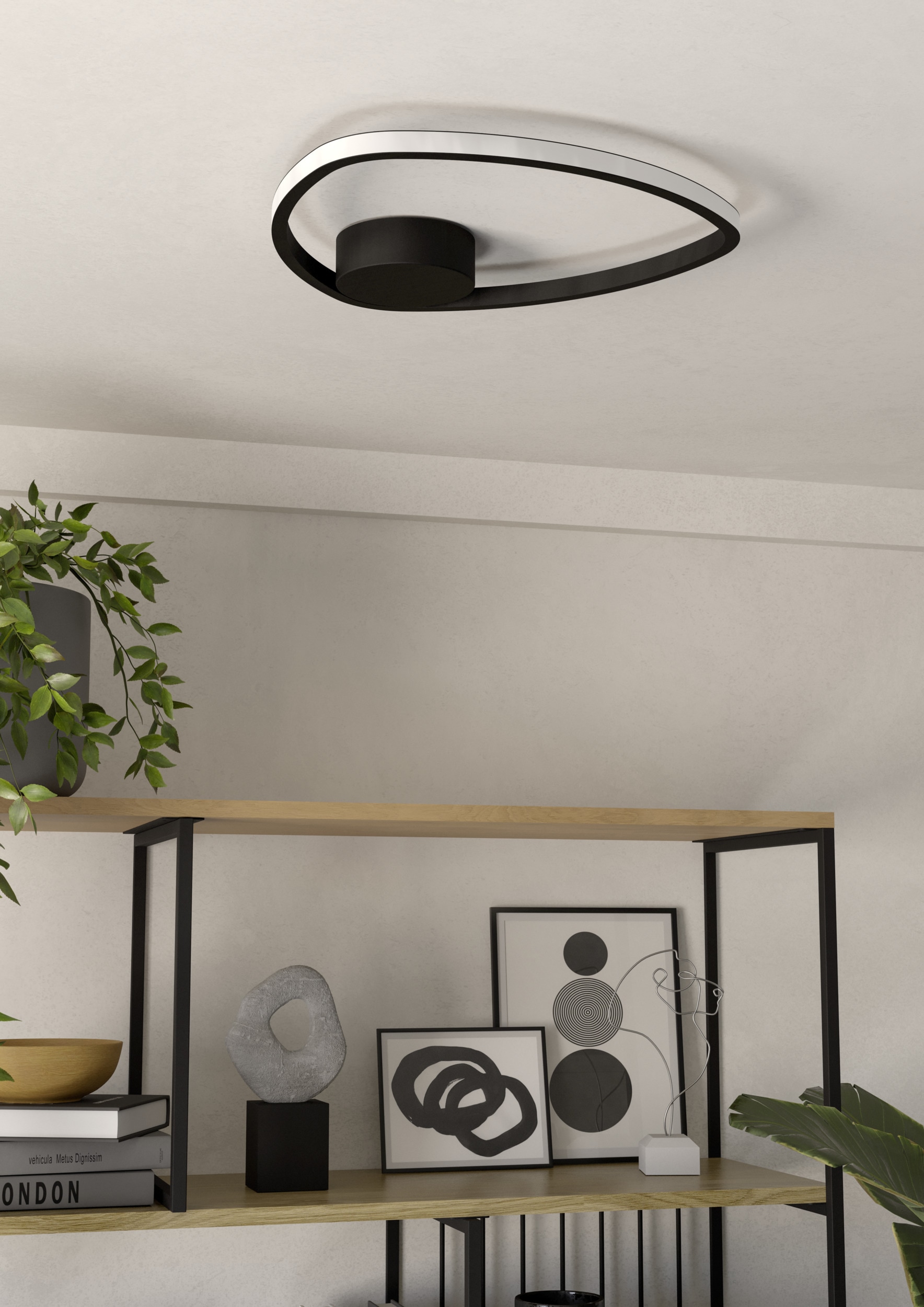 EGLO LED Deckenleuchte »MOSCHELLA Deckenlampe - Stahl, Alu - LED - 9,7W - IP20« LED-Modul 1 Stk. Kaltweiß | Neutralweiß | Warmweiß Wohzimmerlampe, Esszimmerlampe, Flur, Schlafzimmer, H4 x Ø37,5 cm