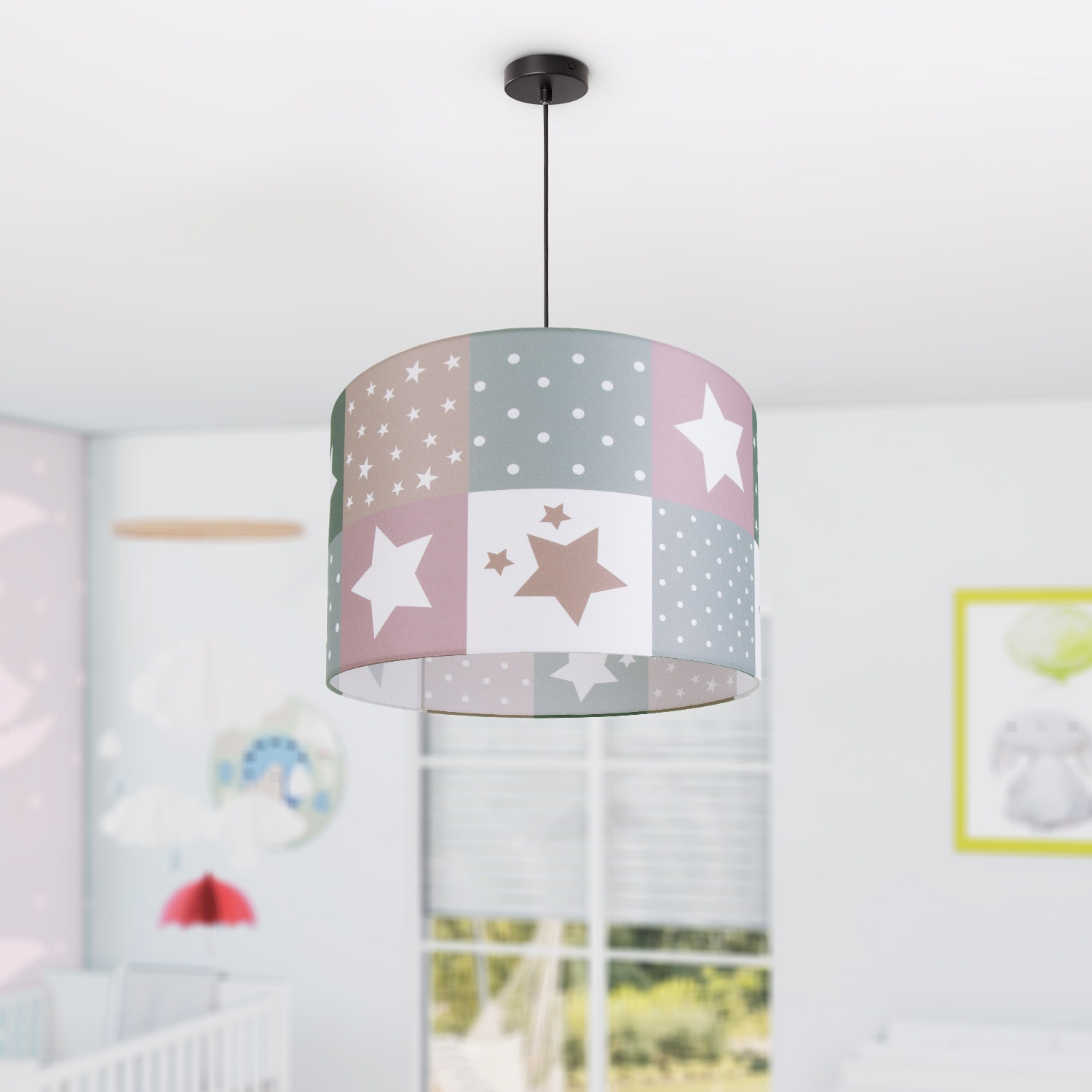 Online Deckenlampe Kinderzimmer Shop »Cosmo LED E27 345«, Pendelleuchte Kinderlampe Paco 1 Sternen Motiv flammig-flammig, Lampe OTTO im Home
