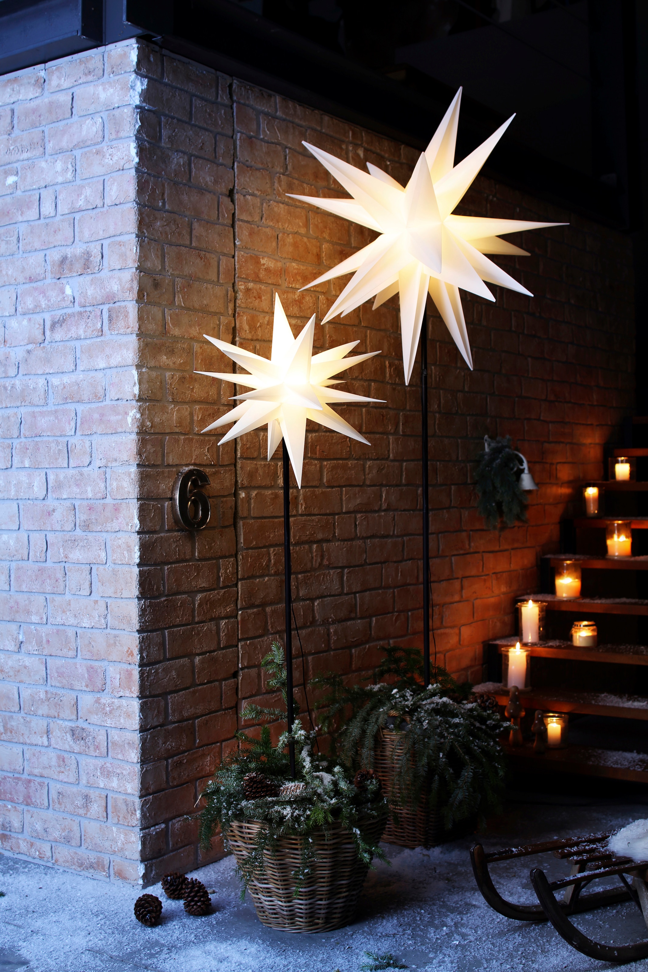 Star-Max LED Stern »Weihnachtsstern, Erdspieß aussen«, im Online OTTO Weihnachtsdeko Shop kaufen 3D-Optik, mit