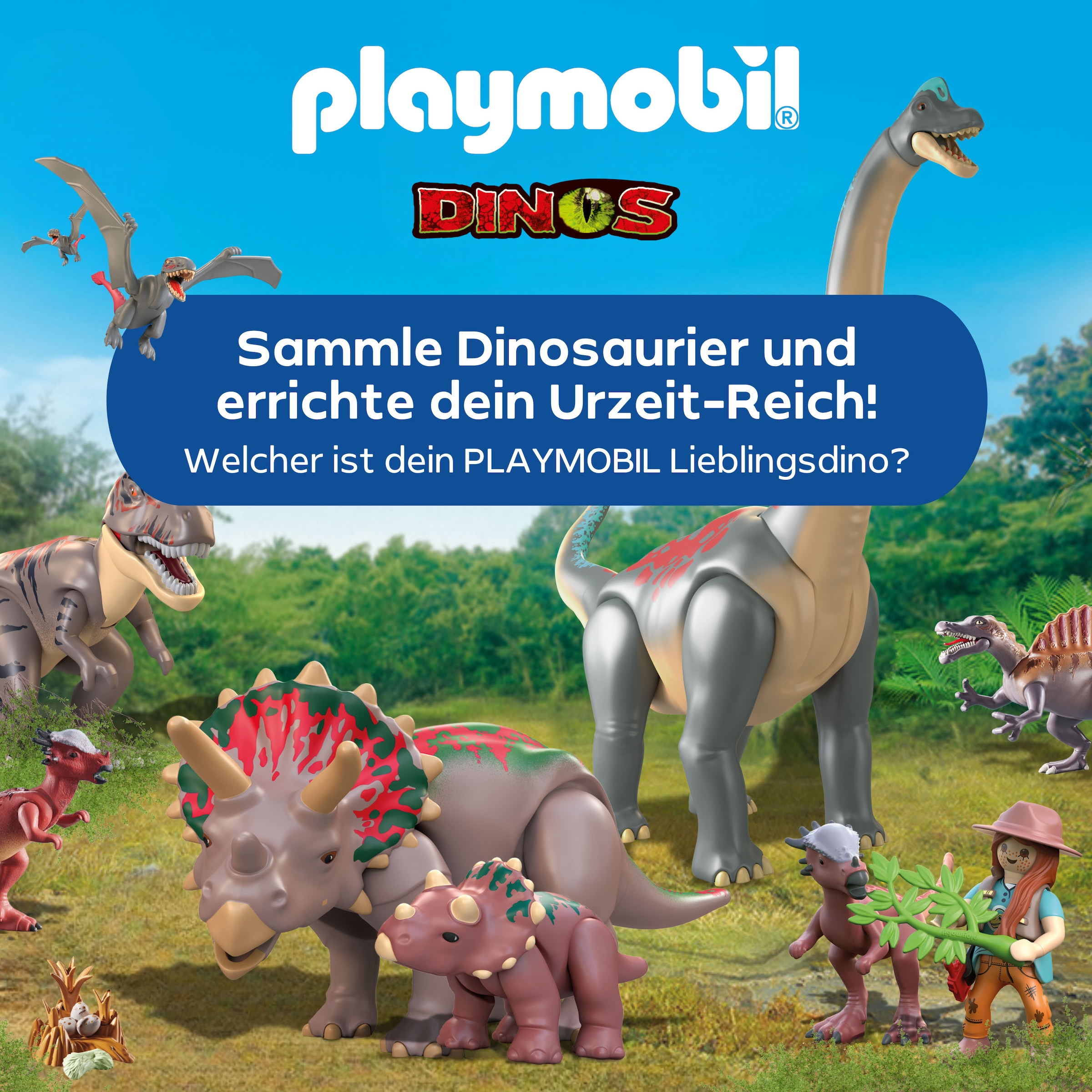 Playmobil® Konstruktions-Spielset »Triceratops mit Jungtier (71821), Playmobil Dinos«, (29 St.)