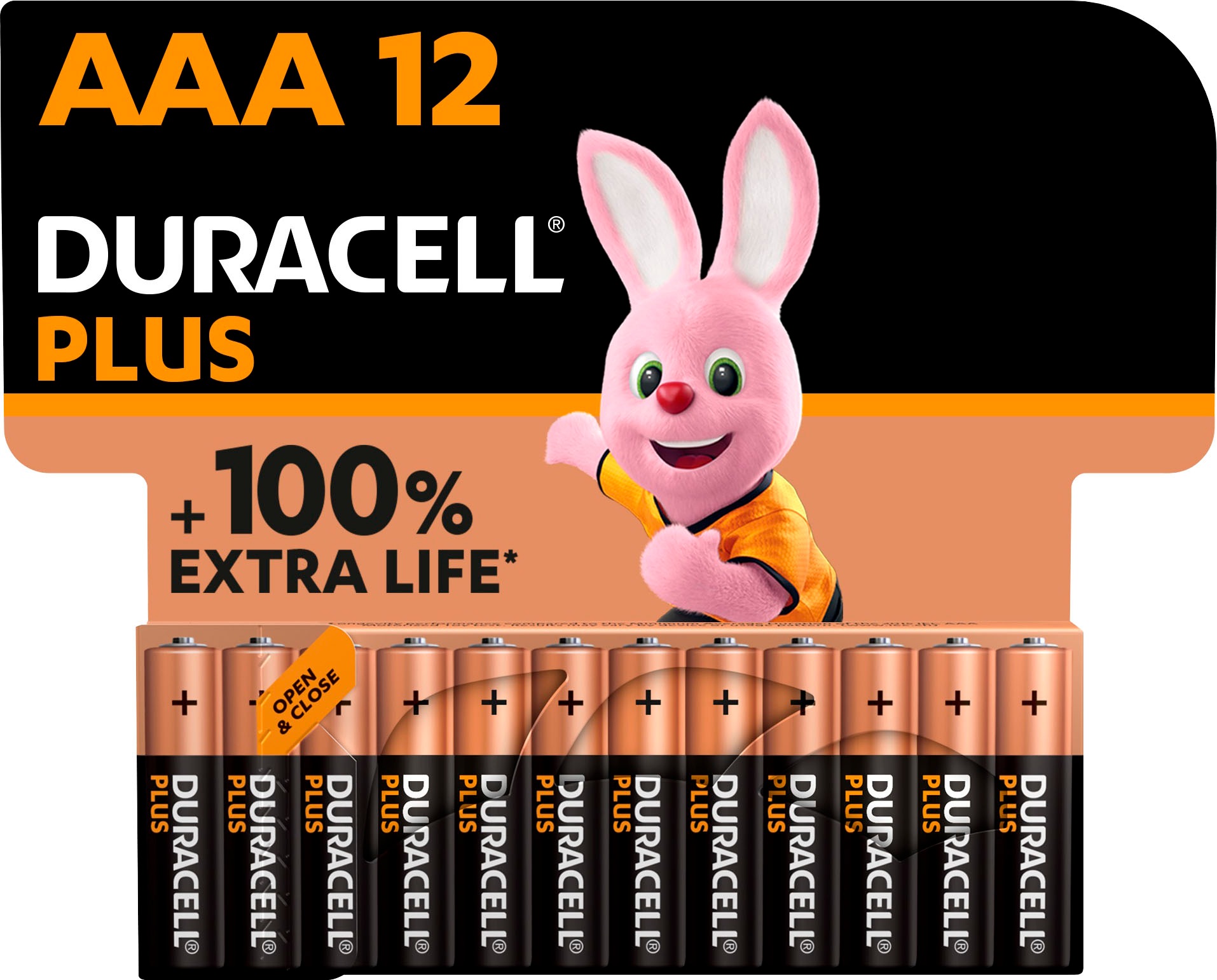 Duracell Batterie »Plus«, LR03, (Packung, 12 St.)