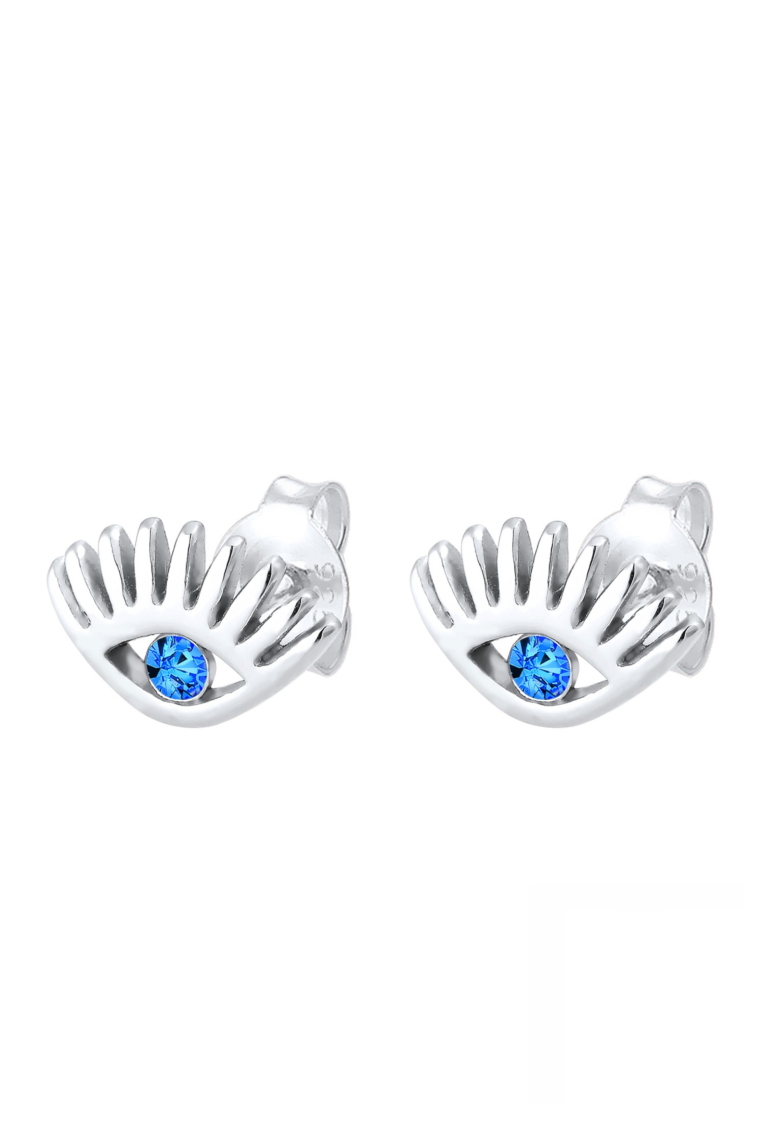Elli Paar Ohrstecker »Ohrringe Ohrstecker Evil Eye Kristalle Blau 925 Sterling Silber«
