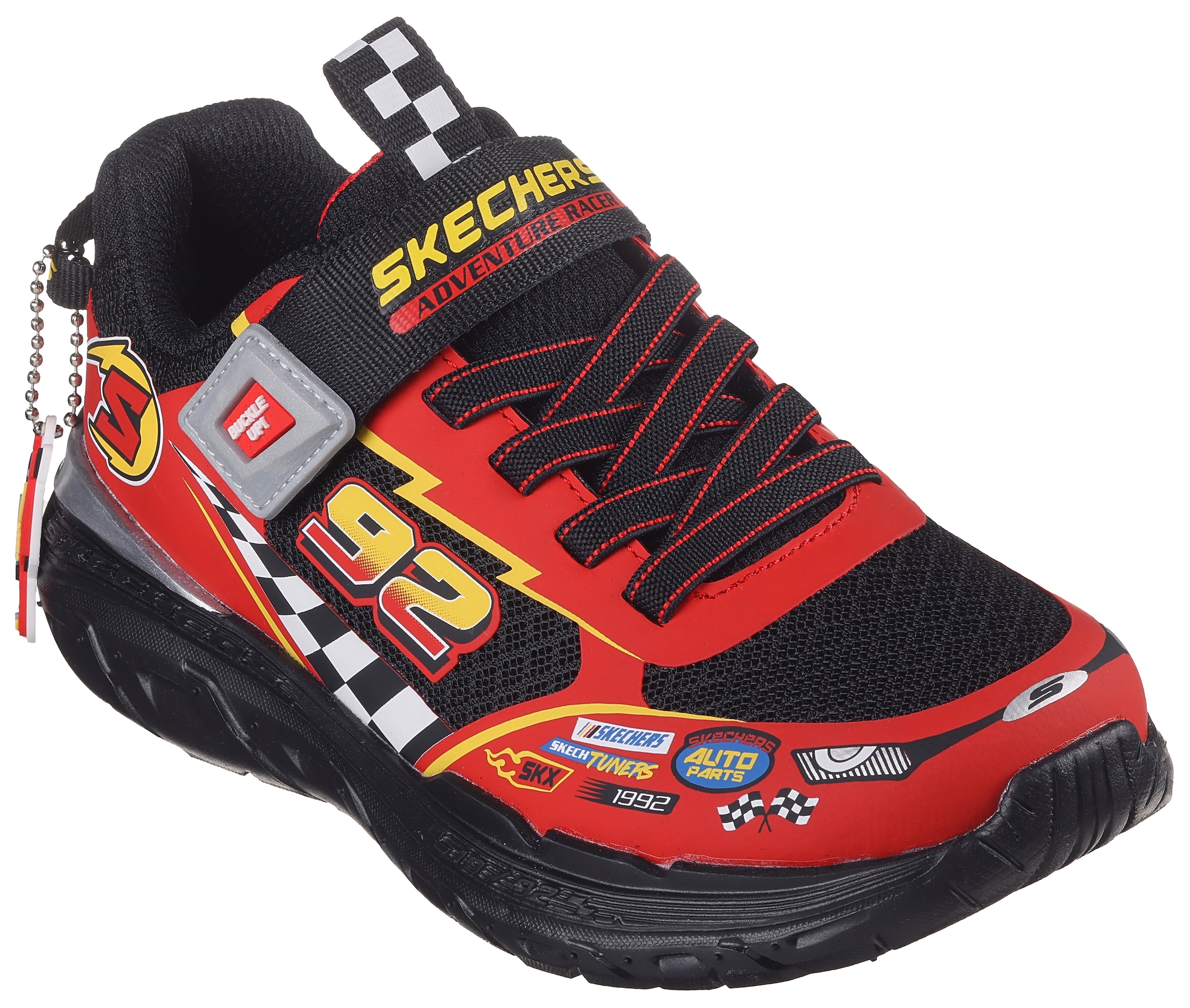 Skechers Sneaker »SKECH TRACKS«, Sneaker, Freizeitschuh, Klettschuh mit Rennwagen-Design