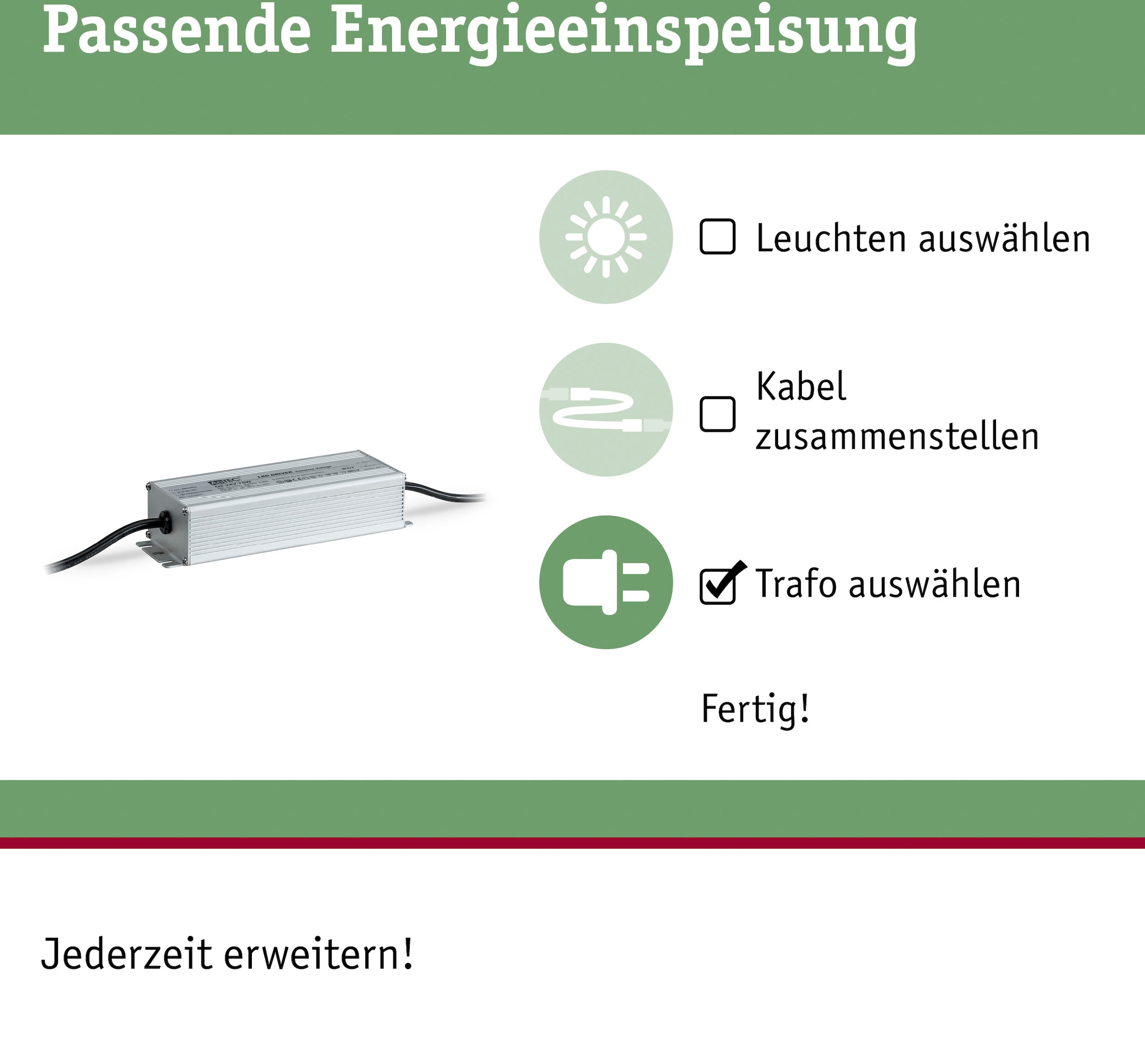 Paulmann Trafo »Outdoor Plug & Shine Power Supply Silber Alu«, (Packung, 1 St.), IP67 230/24V DC 75W