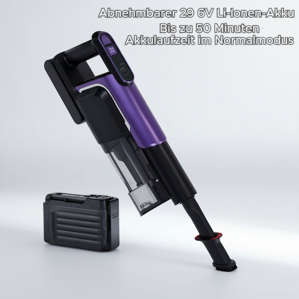 Hanseatic Akku-Bodenstaubsauger »HVS330700VBCJ inkl. Turbobürste, Wandhalterung, 700 ml Staubkapazität« Beutelloser Zyklonstaubsauger mit HEPA-Filter