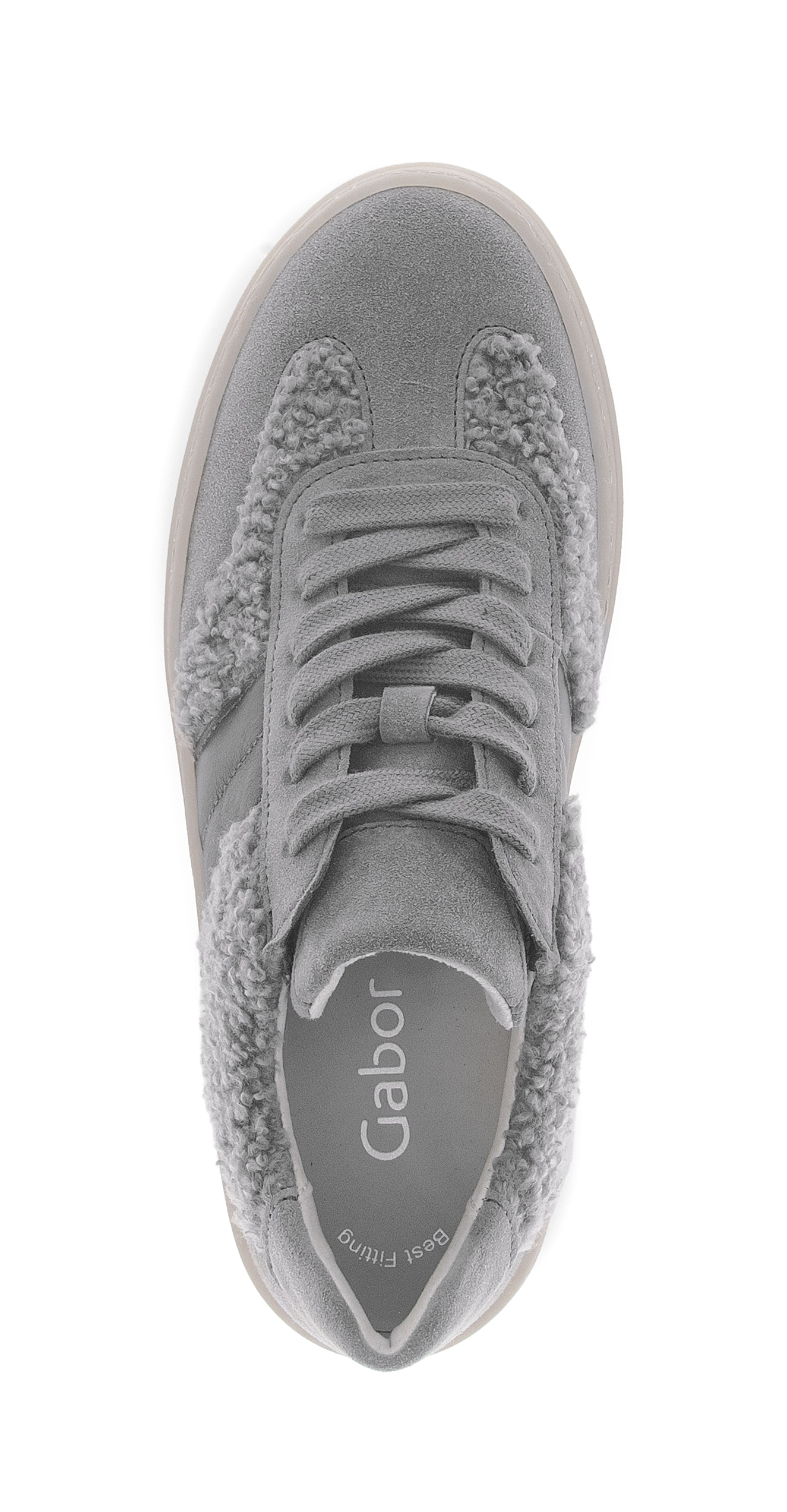 Gabor Plateausneaker  Freizeitschuh, Halbschuh, Schnürschuh in Teddy-Optik