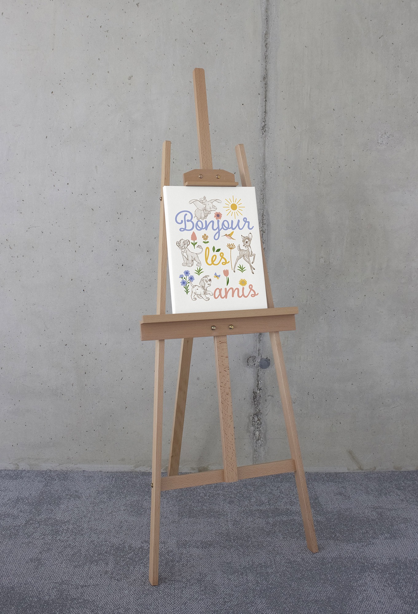 Komar Leinwandbild »Disney Classics Bonjour«, Disney, (1 St.), 30 x 40 cm (Breite x Höhe) - Kinderzimmer, Dekoration