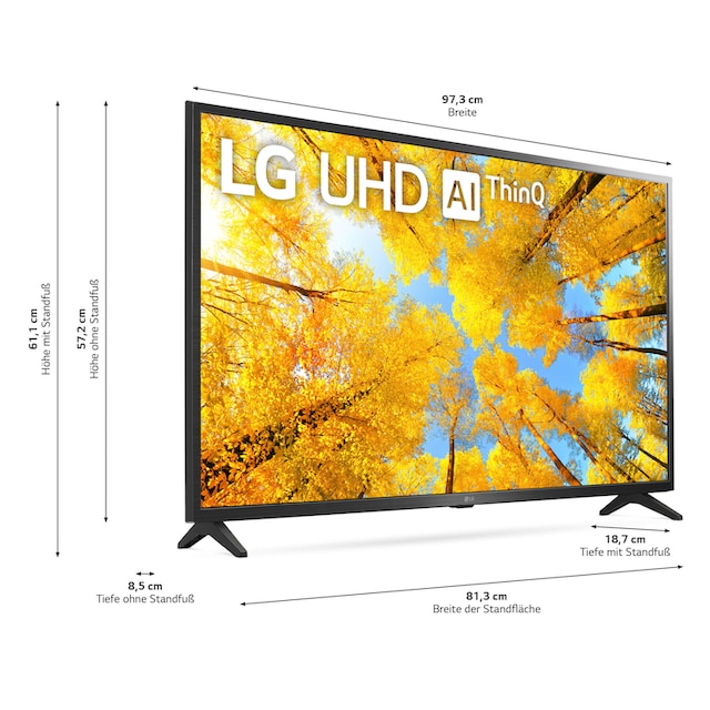 LG LED-Fernseher »43UQ75009LF«, 108 cm/43 Zoll, 4K Ultra HD, Smart-TV, α5  Gen5 4K AI-Prozessor,Direct LED,HDR10 Pro und HLG,Sprachassistenten jetzt  bei OTTO