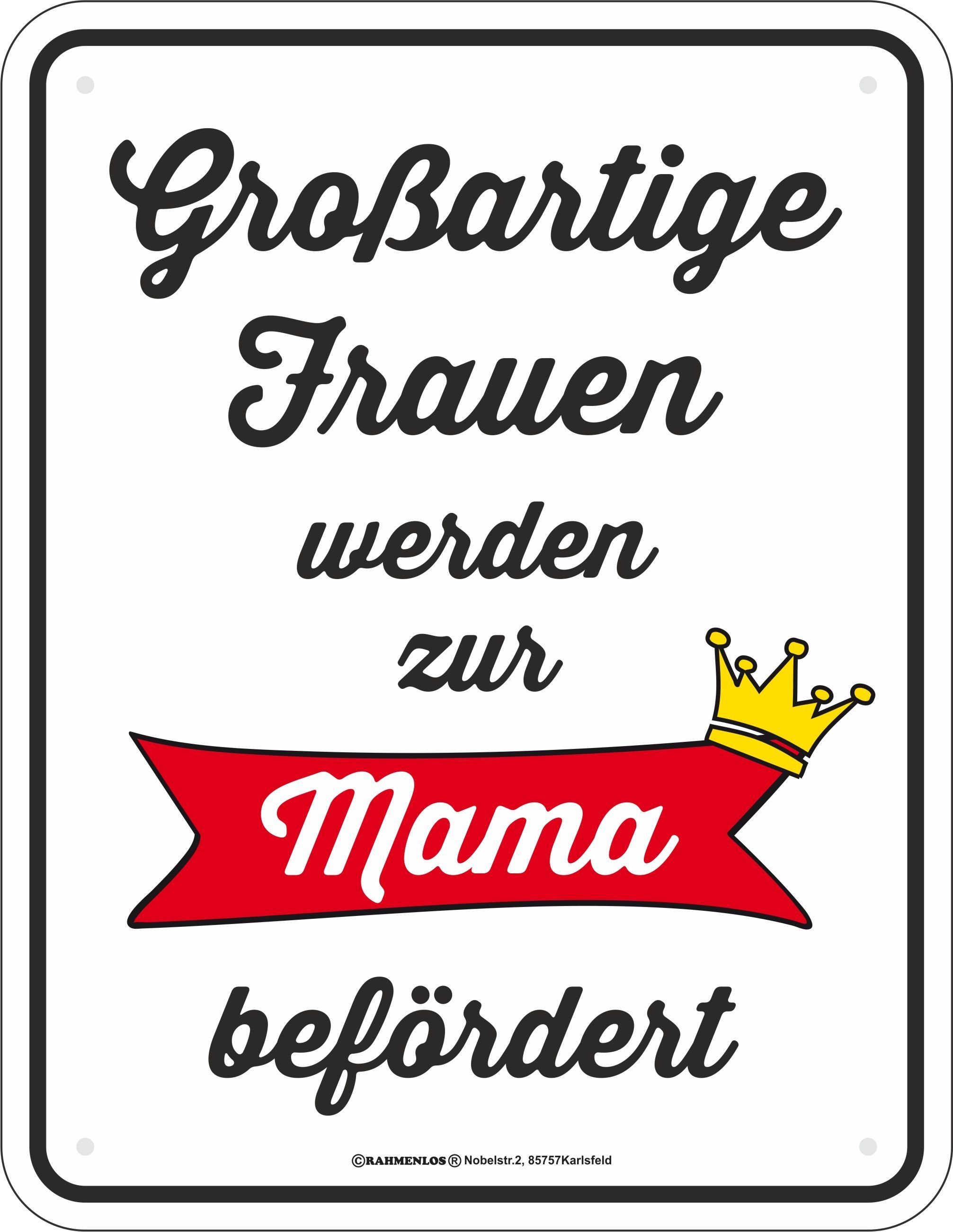 Rahmenlos Blechschild mit tollem Druck