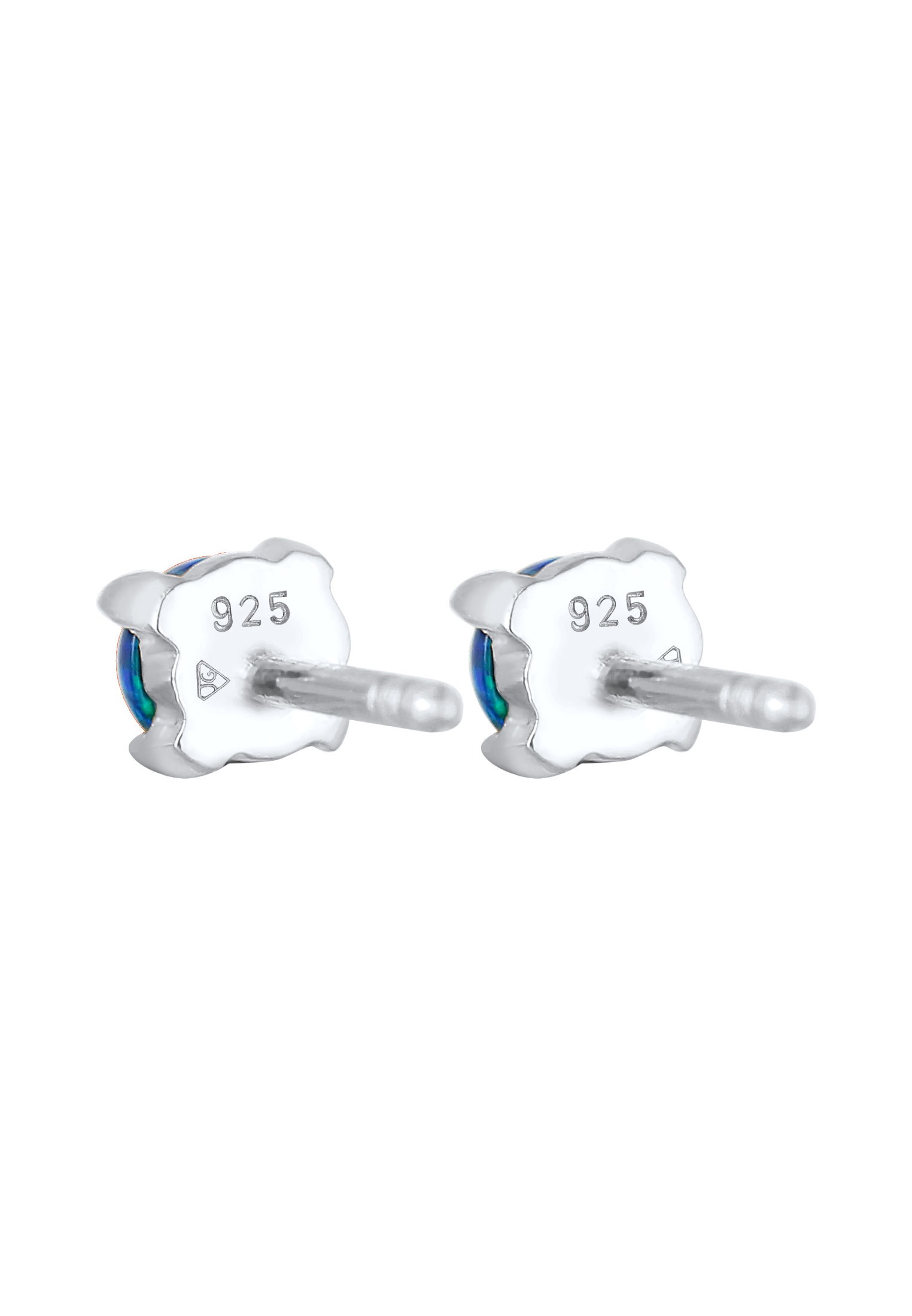 Elli Paar Ohrstecker »Ohrringe Stecker Opal Rund Synthetisch 925 Silber«