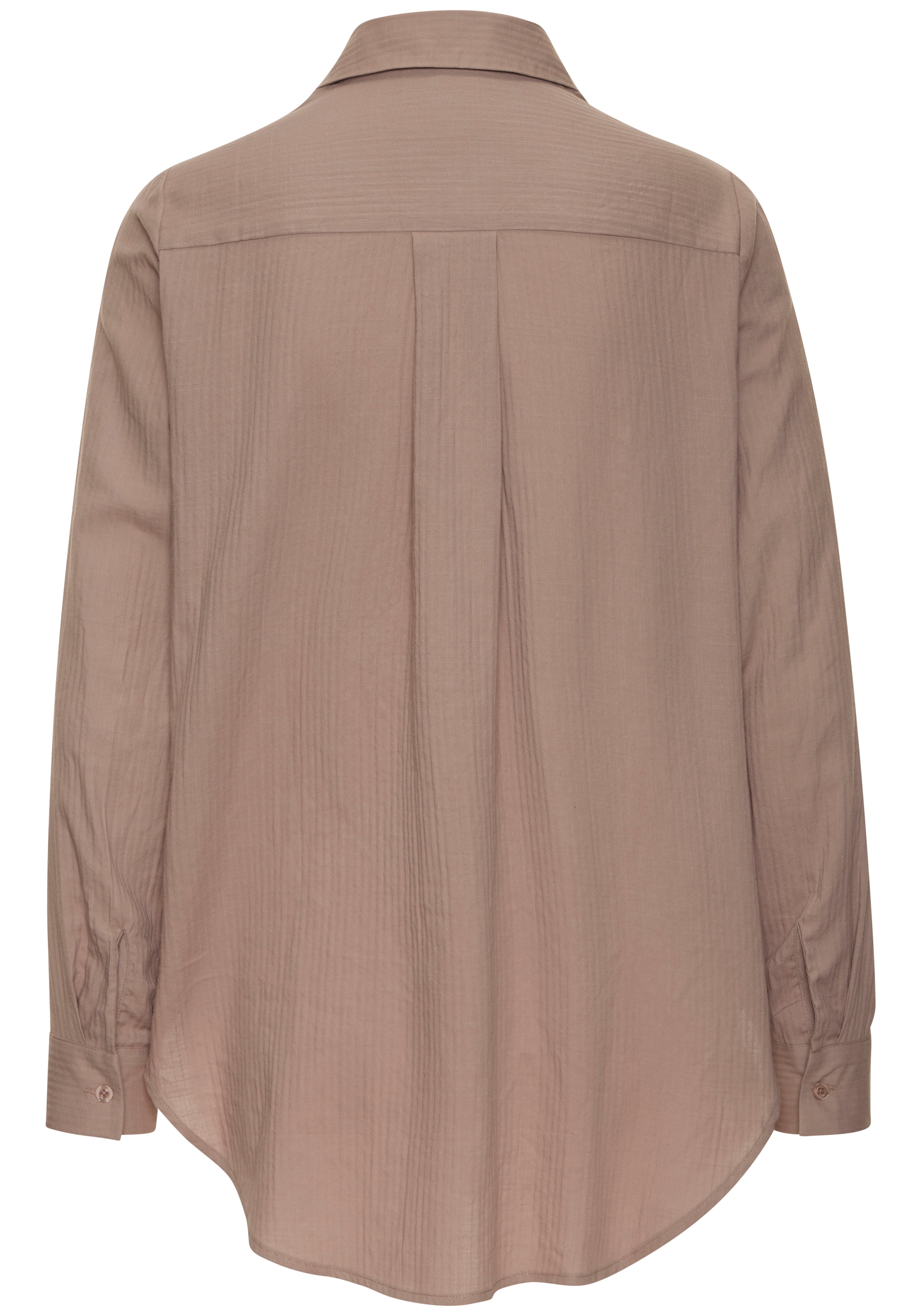 Vivance Hemdbluse aus Strukturware, Damenbluse mit Hemdkragen und Knopfleiste