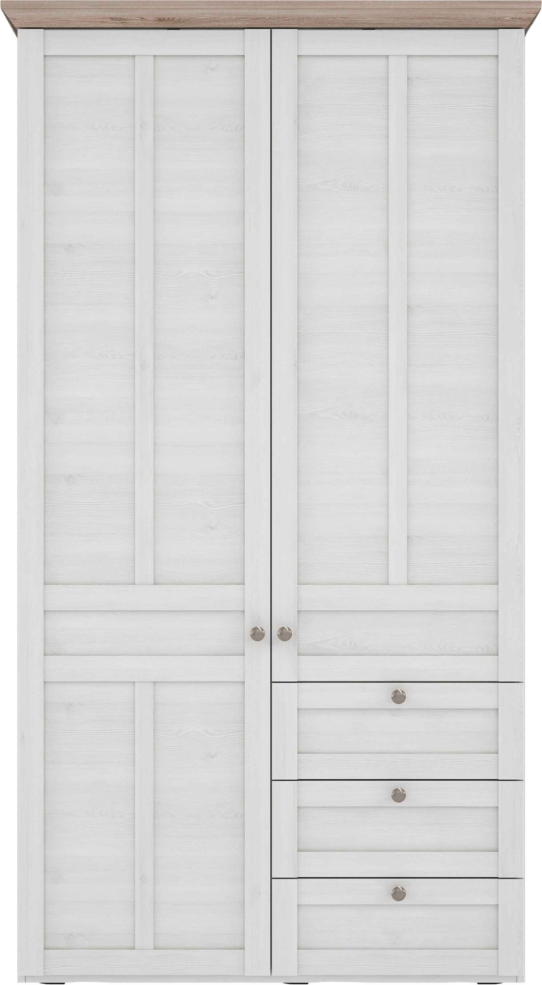 FORTE Kleiderschrank »Iloppa, Schlafzimmerschrank im Landhausstil«, (Maße: B/H/T ca. 155x192,6x57,3 cm), mit Spiegel