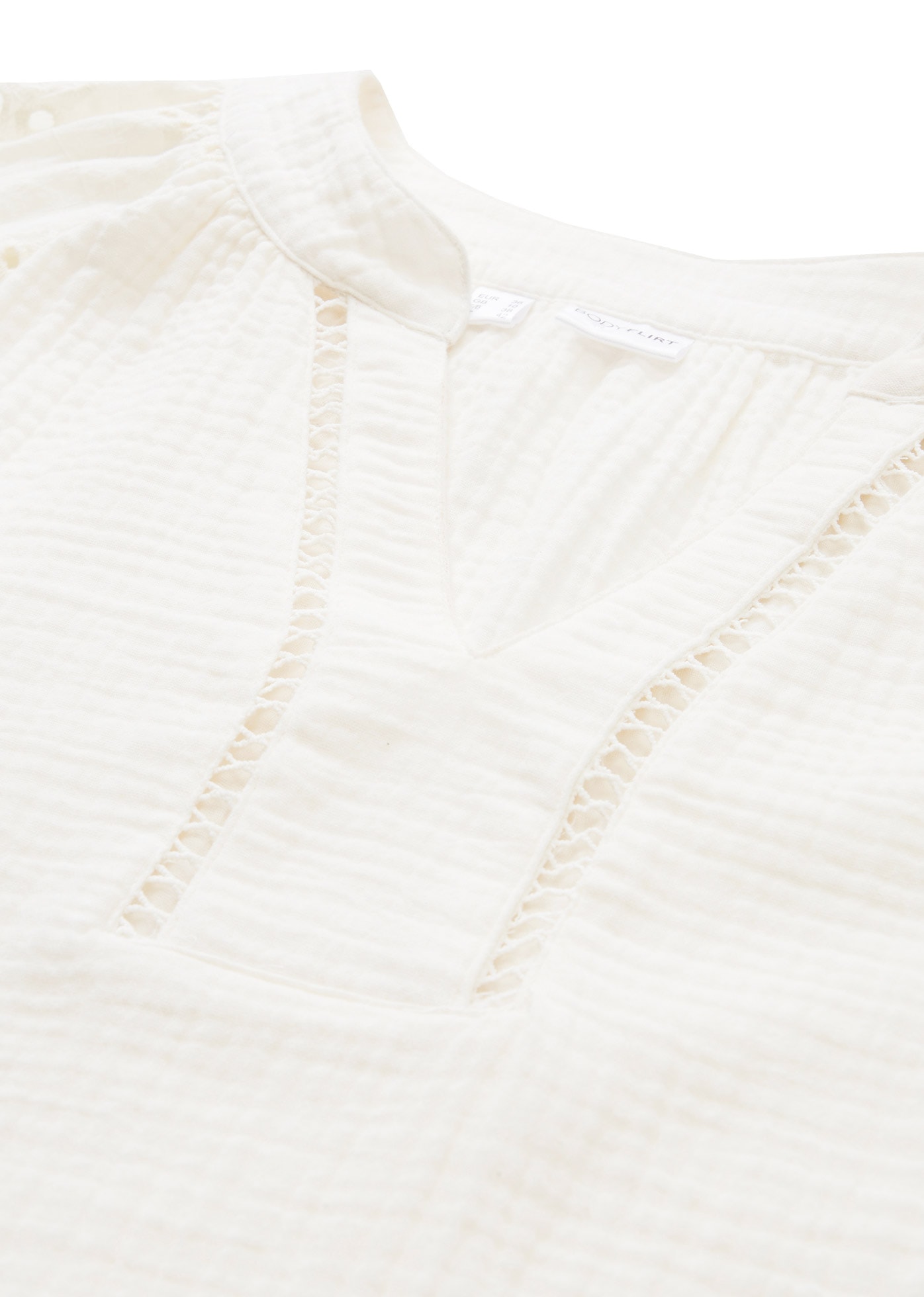 bonprix Tunika figurumspielende Passform, mit 3/4-Ärmeln, aus reiner Baumwolle