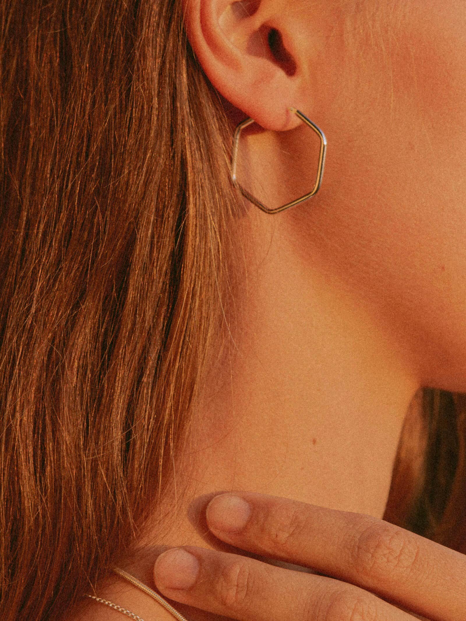 modabilé Paar Creolen »Schmuck Geschenk Silber 925 Ohrringe Hexagon«, (inkl. Putztuch)