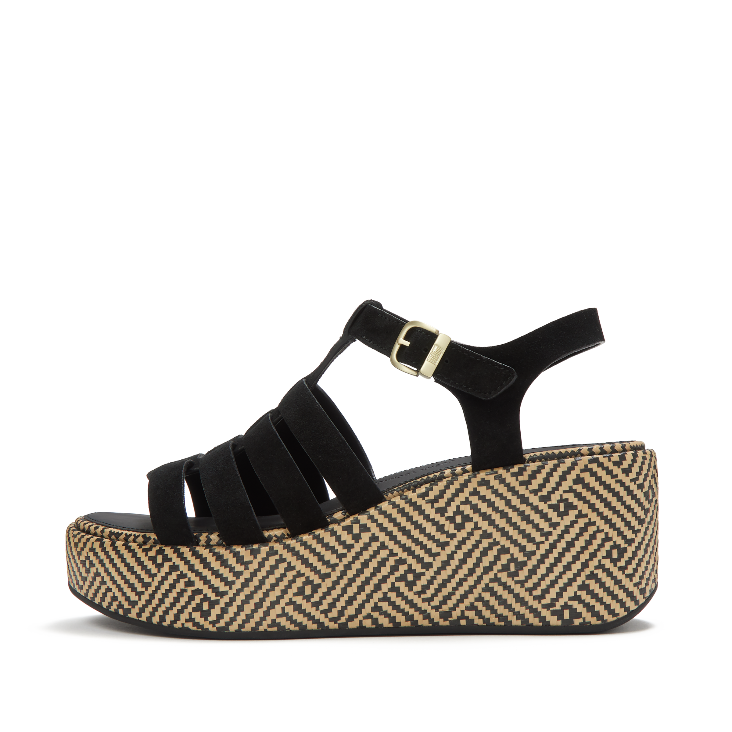 Fitflop Keilsandalette »PLATFFORMS GRAPHIC-WEAVE SUEDE FISHERMAN SANDALS«  Plateau, Riemchensandale mit verstellbarer Schnalle