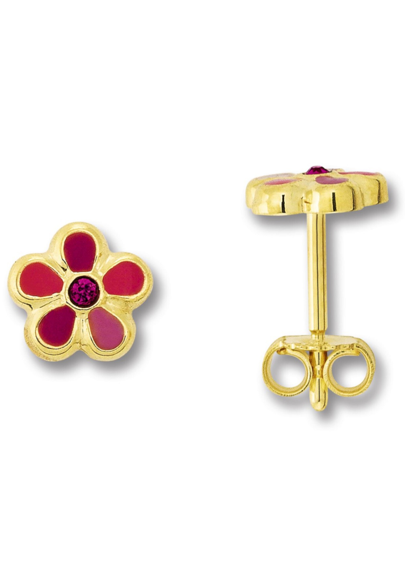 ONE ELEMENT Paar Ohrstecker »Zirkonia Blume Ohrringe   Ohrstecker aus 333 Gelbgold«