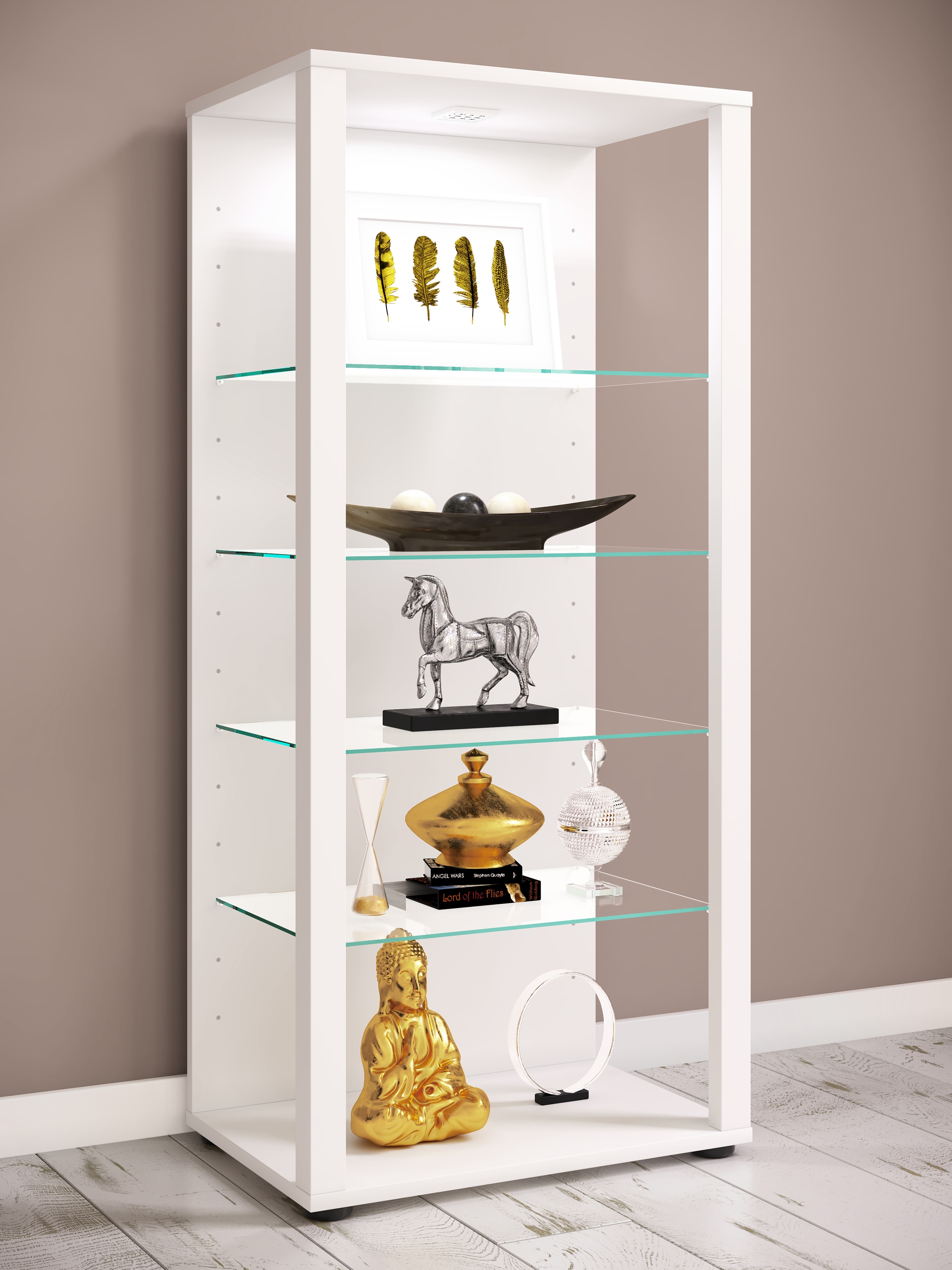 VCM Standvitrine »Holz Glas Stand Vitrine Sammelvitrine Glasol lll«
