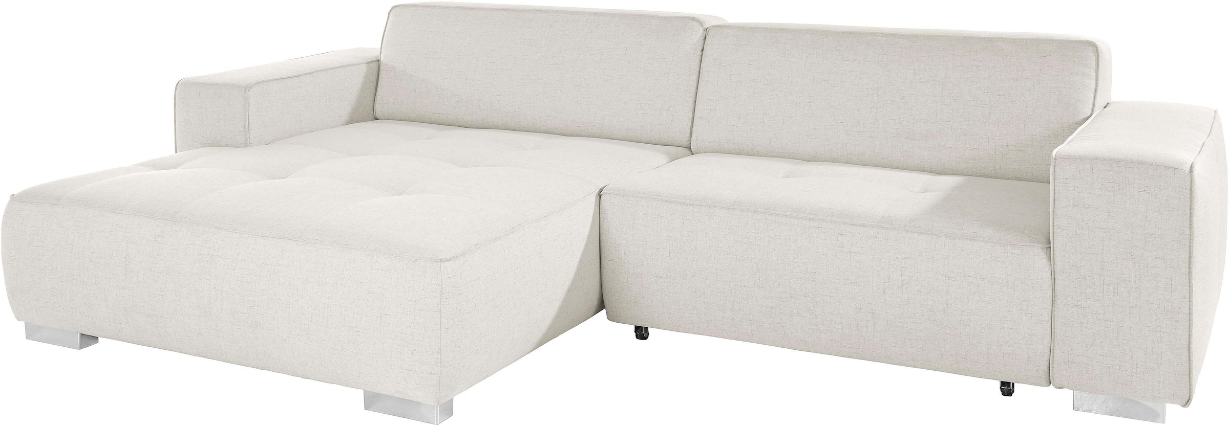 INOSIGN Ecksofa »Sapporo L-Form« wahlweise Bettfunktion oder Sitztiefenverstellung, Federkern