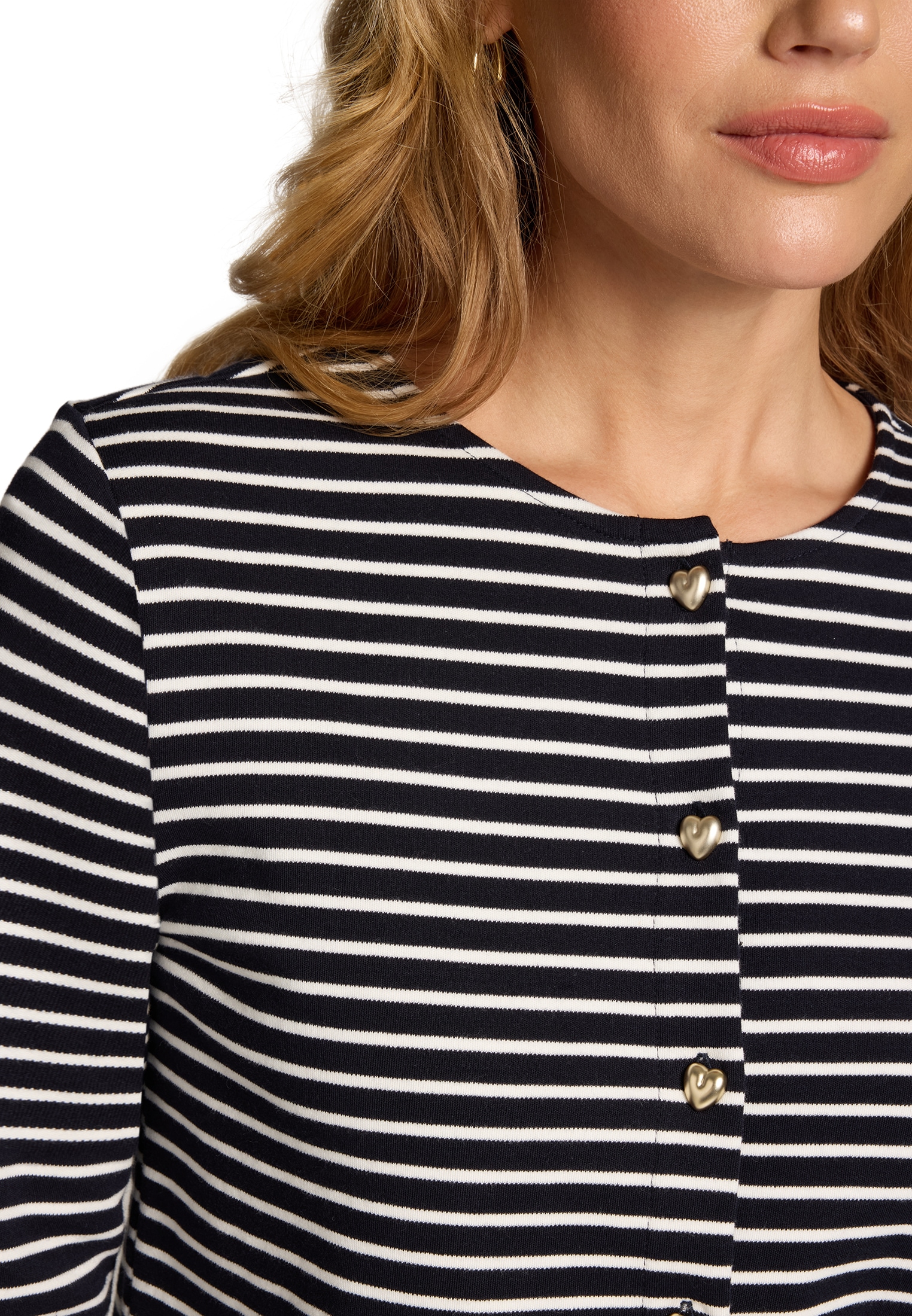 Zero Sweatshirt »Sweatjacke mit Knopfleiste«
