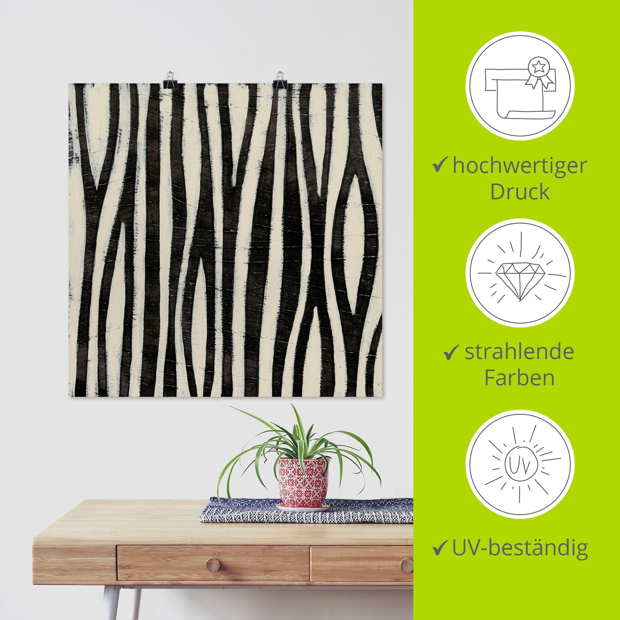 Artland Poster »Hieroglyph XI«, Muster, (1 St.), als Alubild, Leinwandbild, Wandaufkleber oder Poster in versch. Größen