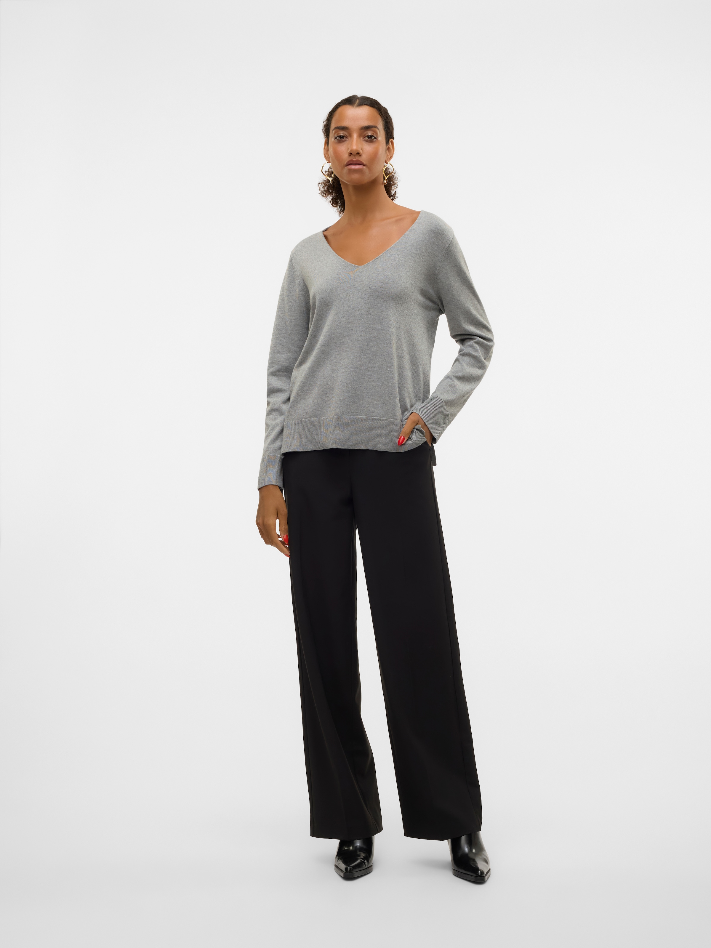 Vero Moda Strickpullover »VMSILJE LS V-NECK PULLOVER GA NOOS«