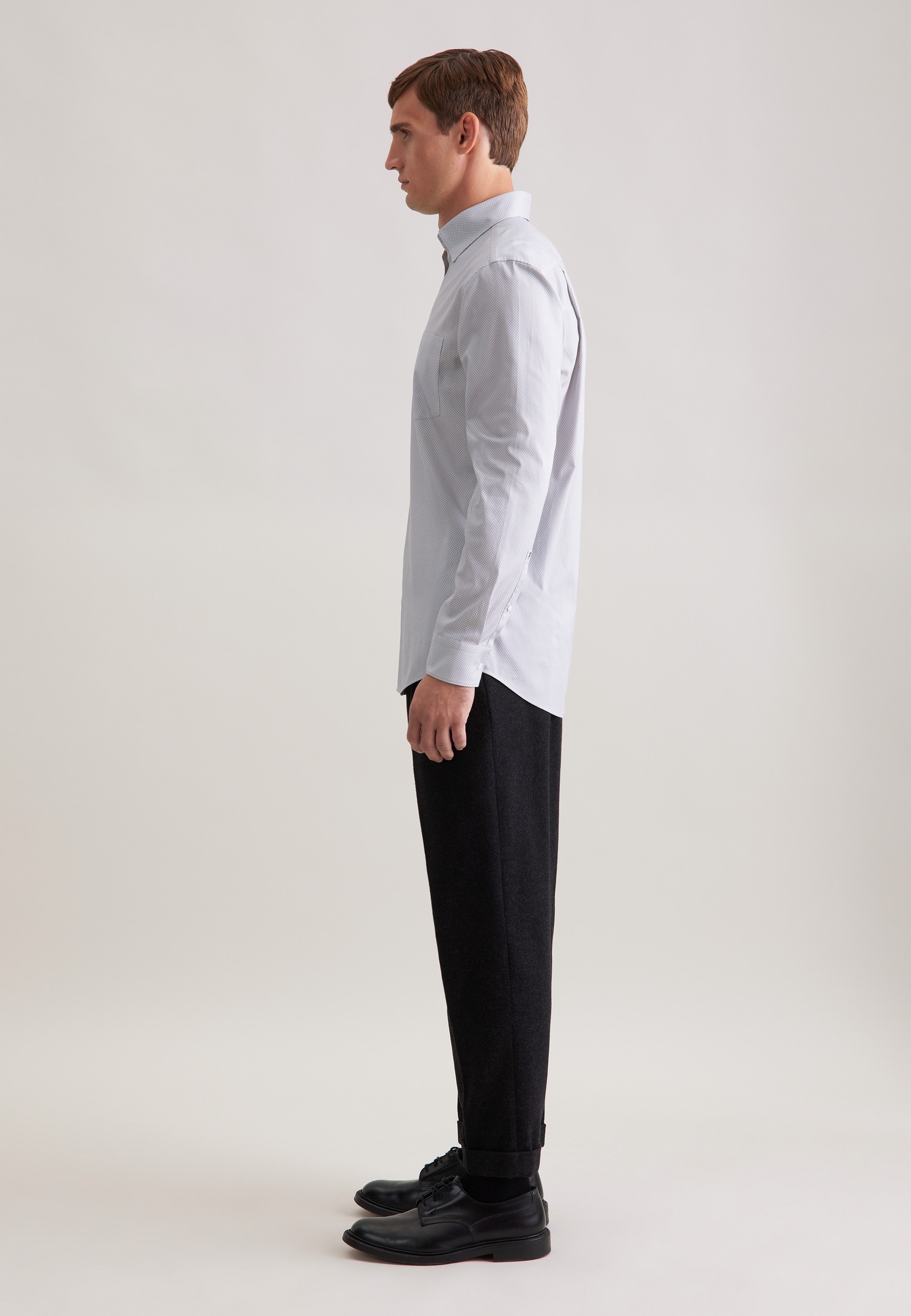 seidensticker Businesshemd »Schwarze Rose« Regular 1/1 Covered-Button-Down-Kragen Druck