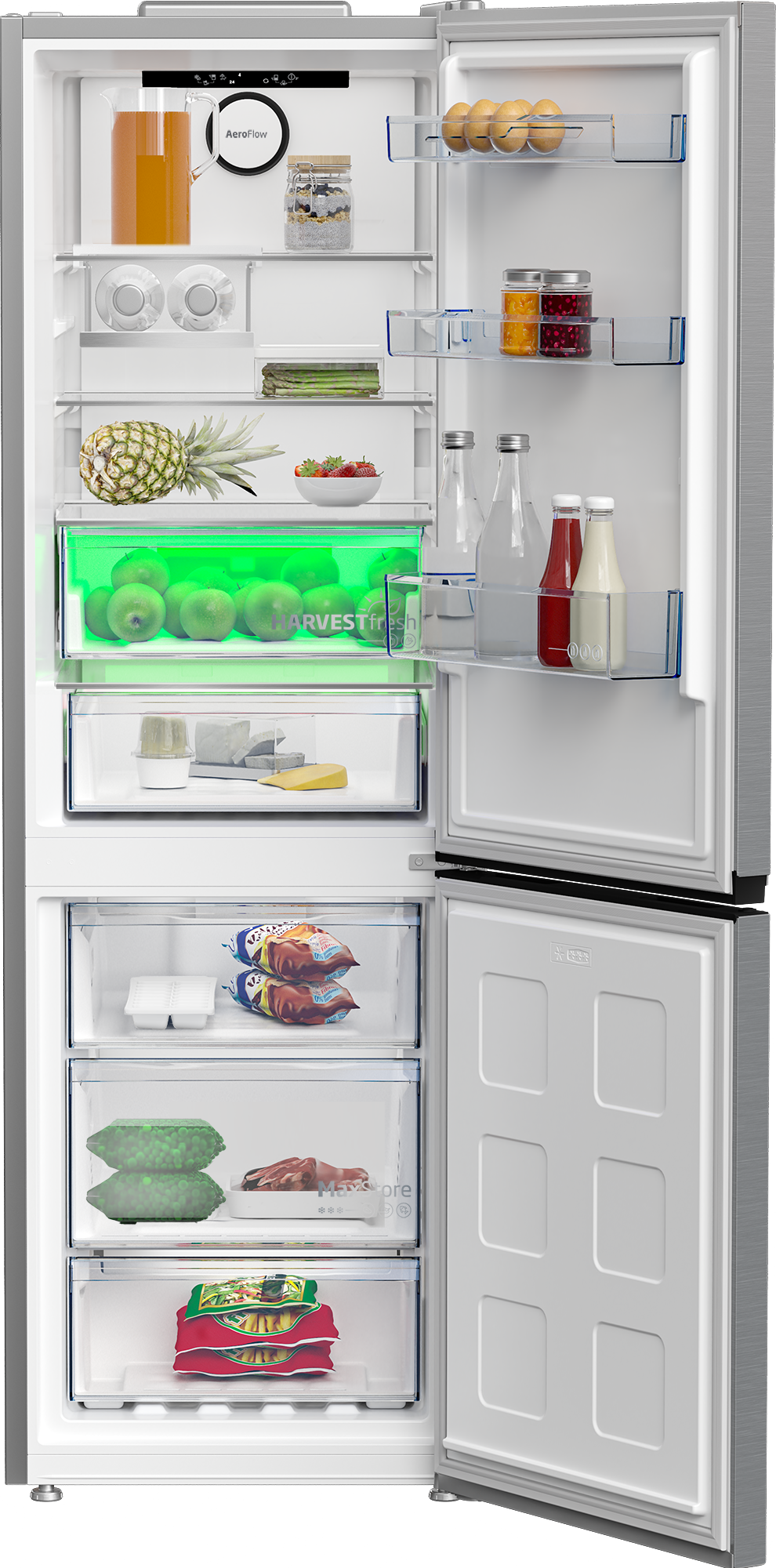 BEKO Kühl-/Gefrierkombination »B7RCNE367HXB«, No Frost und AeroFlow