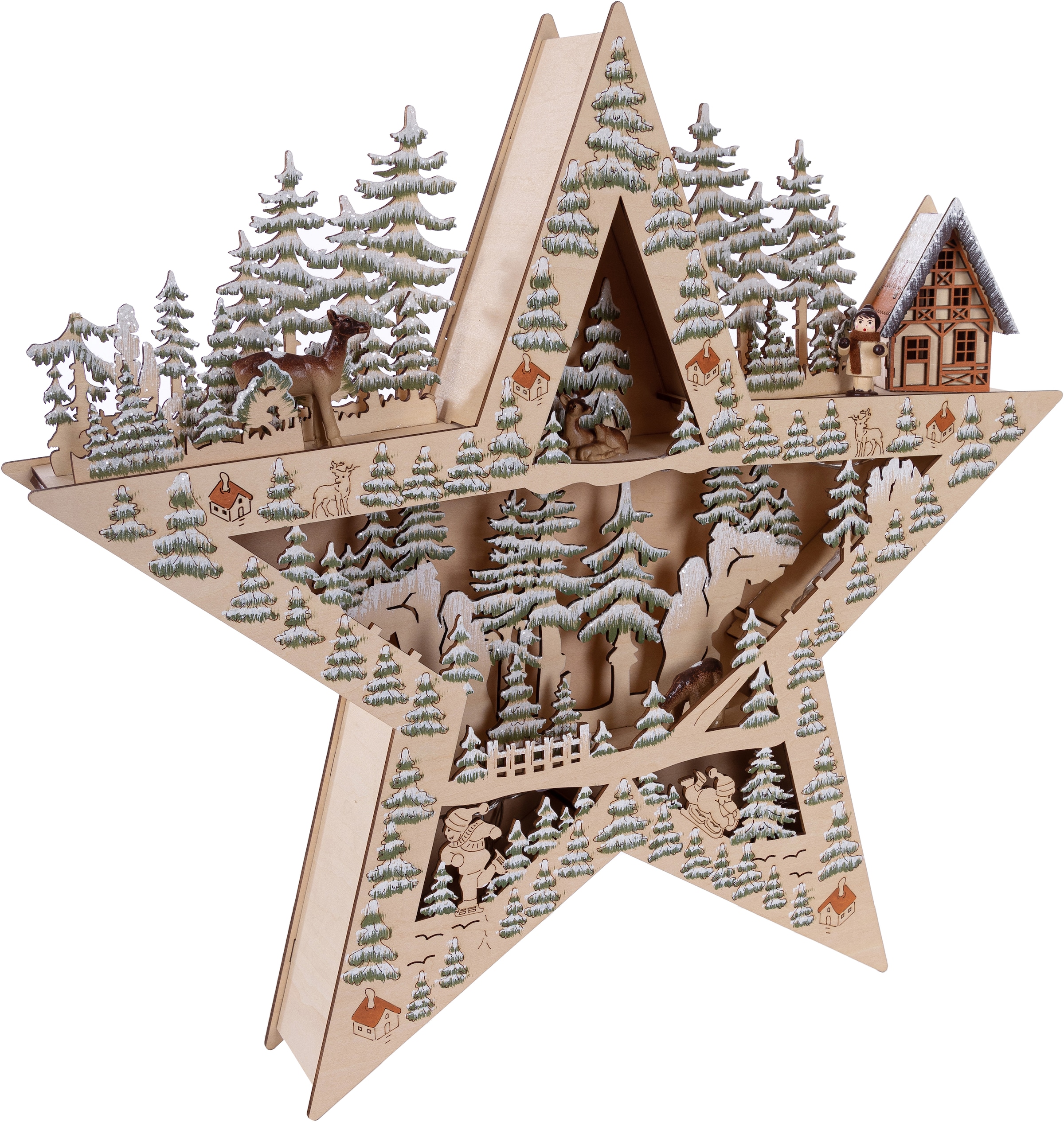 Myflair Möbel & Accessoires LED 42 Holz, cm, Höhe aus Weihnachtsdeko Dekoobjekt, ca. Stern mit OTTO bei online LED-Beleuchtung