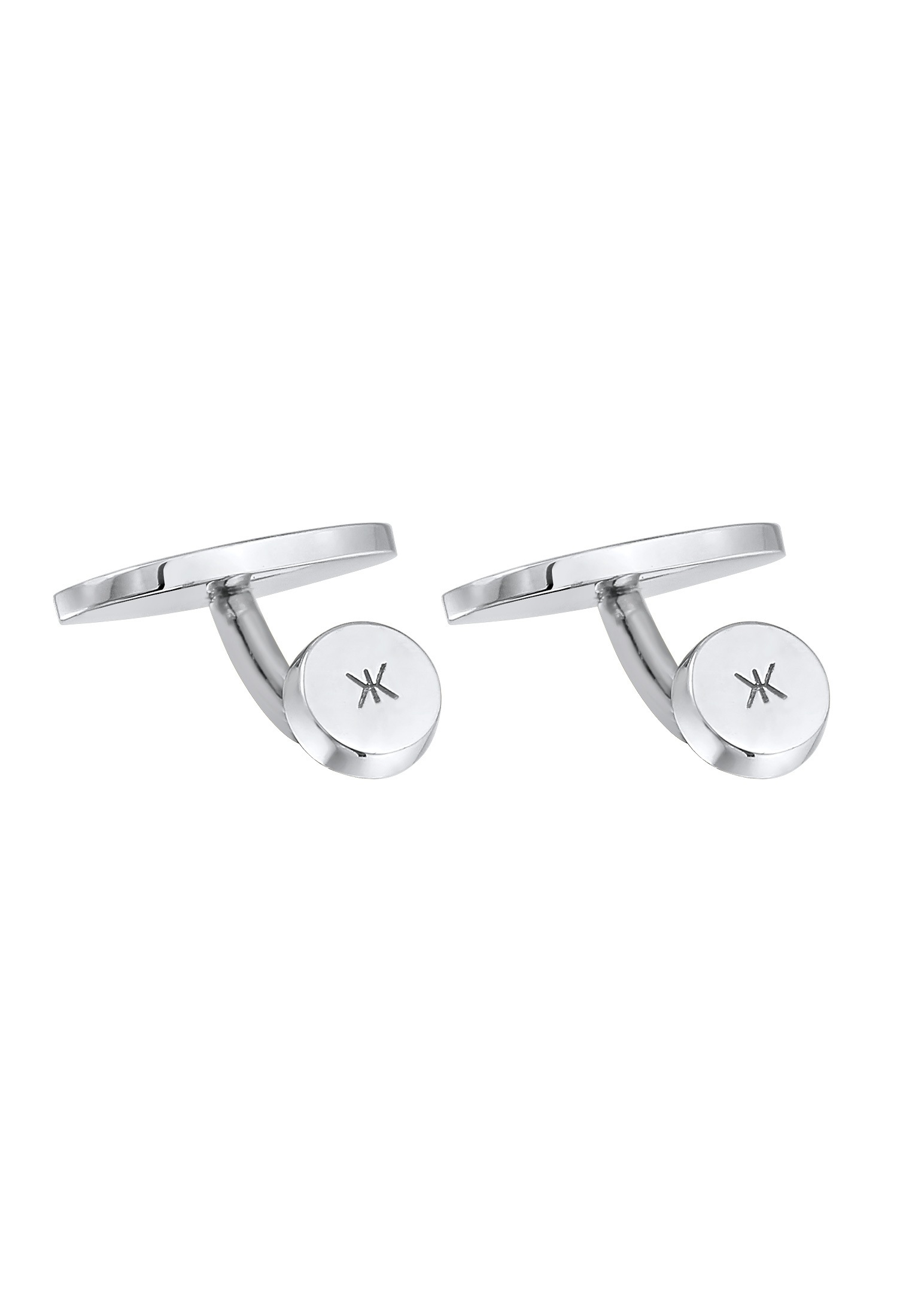 Kuzzoi Manschettenknöpfe »Manschettenknopf Oval Plättchen Poliert Elegant 925 Silber«