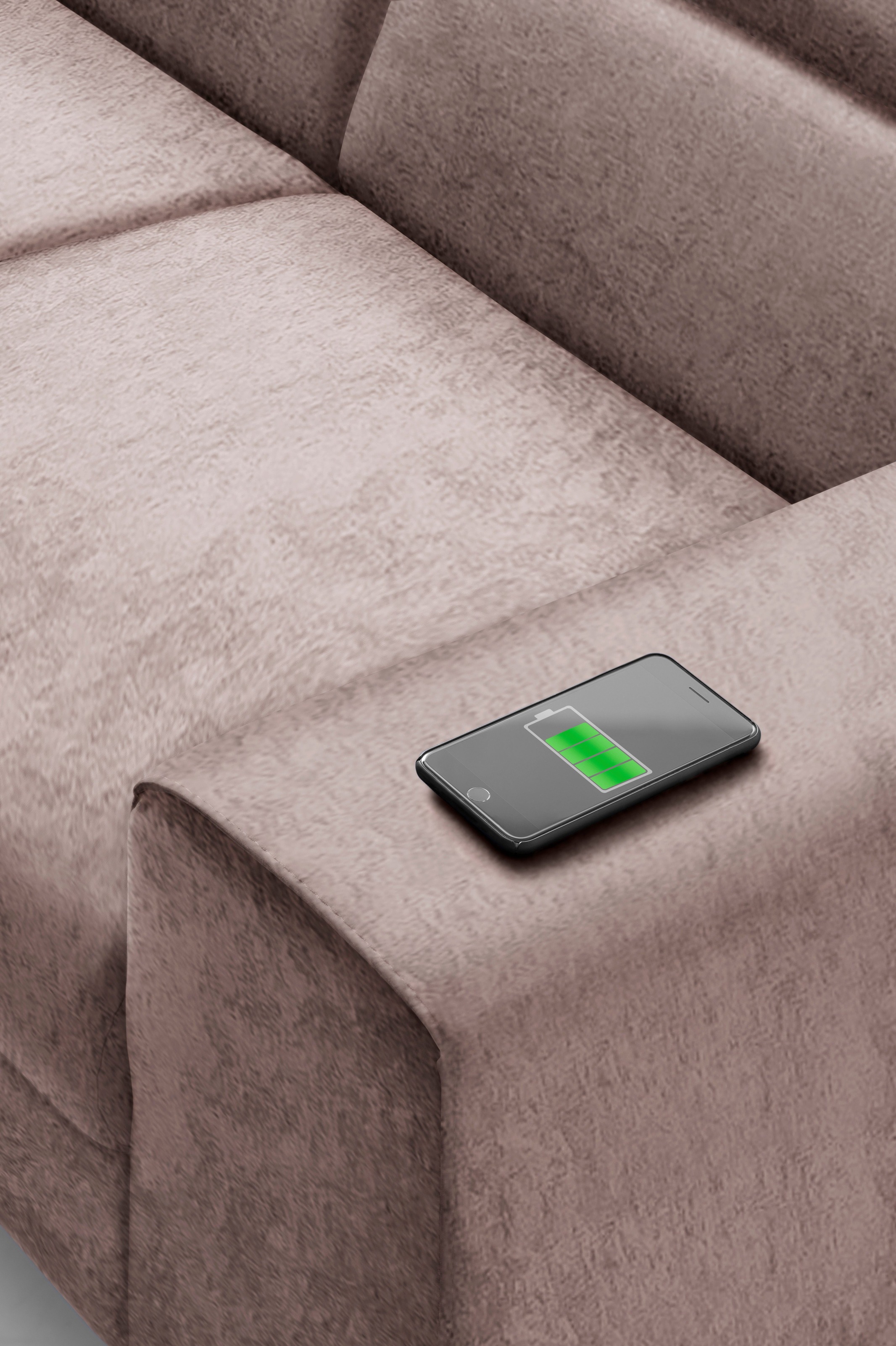 COTTA Polstergarnitur »Morven L-Form«, (Set), Set bestehend aus: Ecksofa mit Kopfteilverstellung & Hocker