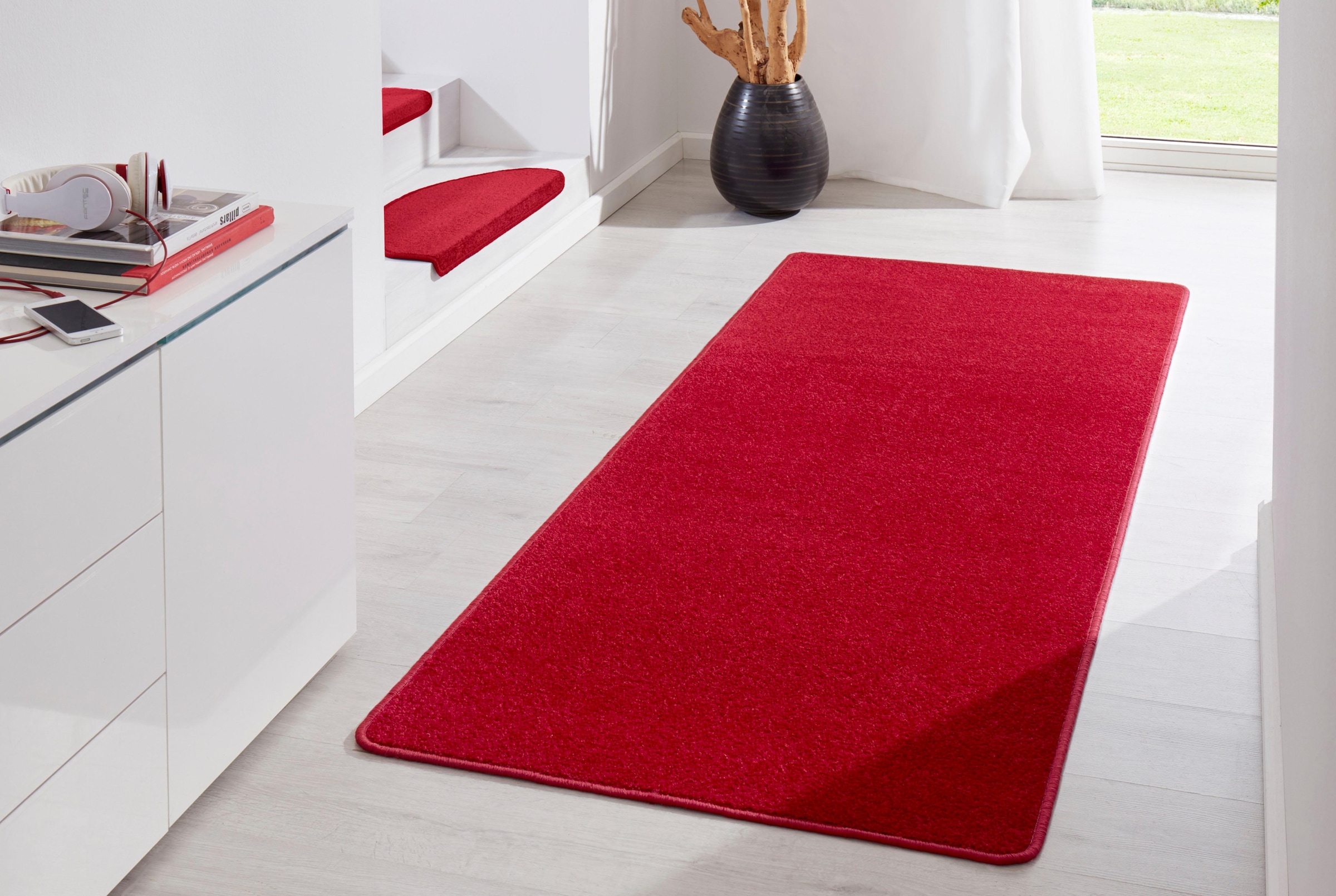 HANSE Home Teppich »Fancy«, rechteckig, 7 mm Höhe, Kurzflor, Läufer, uni, gekettelt, Wohnzimmer, Schlafzimmer, Esszimmer